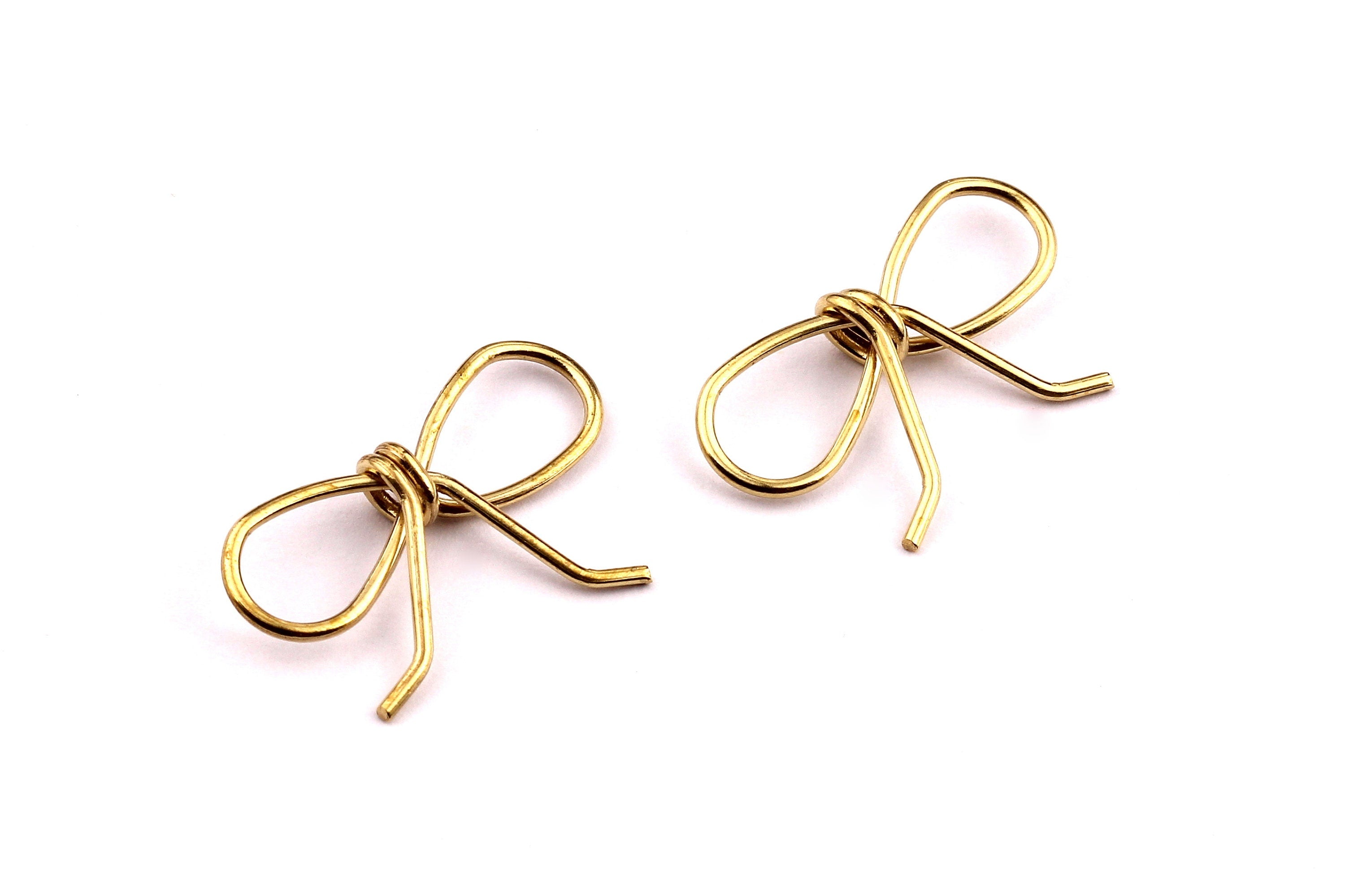 Raw Brass Wire Connector - Knot Shaped Brass Connector - Jewelry Supplies - 15x24x0.9mm - PP1252 - DOMEDBAZAAR