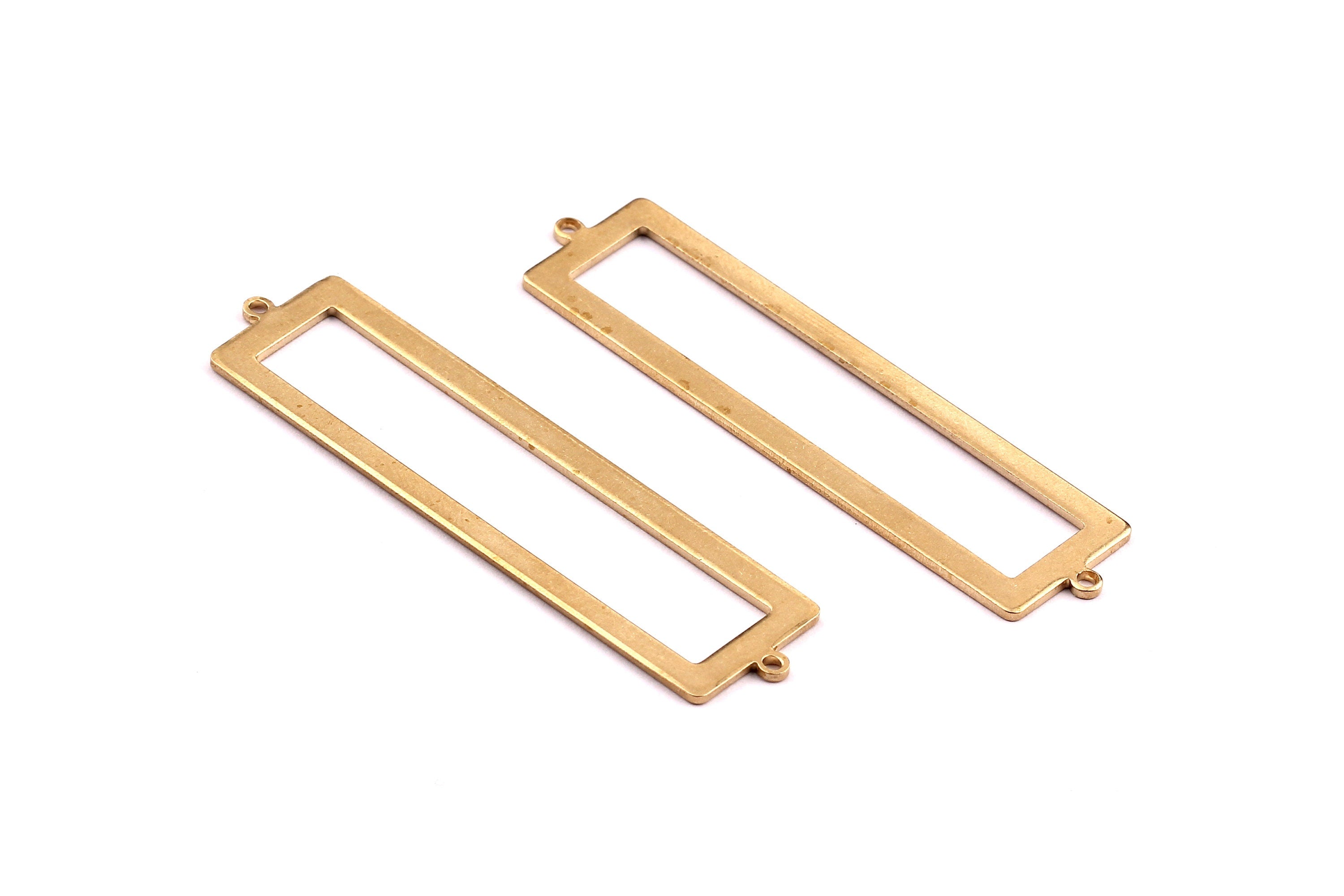 Raw Brass Connector - Rectangle Shaped Brass Connector - Jewelry Supplies - 56x14x1mm - PP1253 - DOMEDBAZAAR