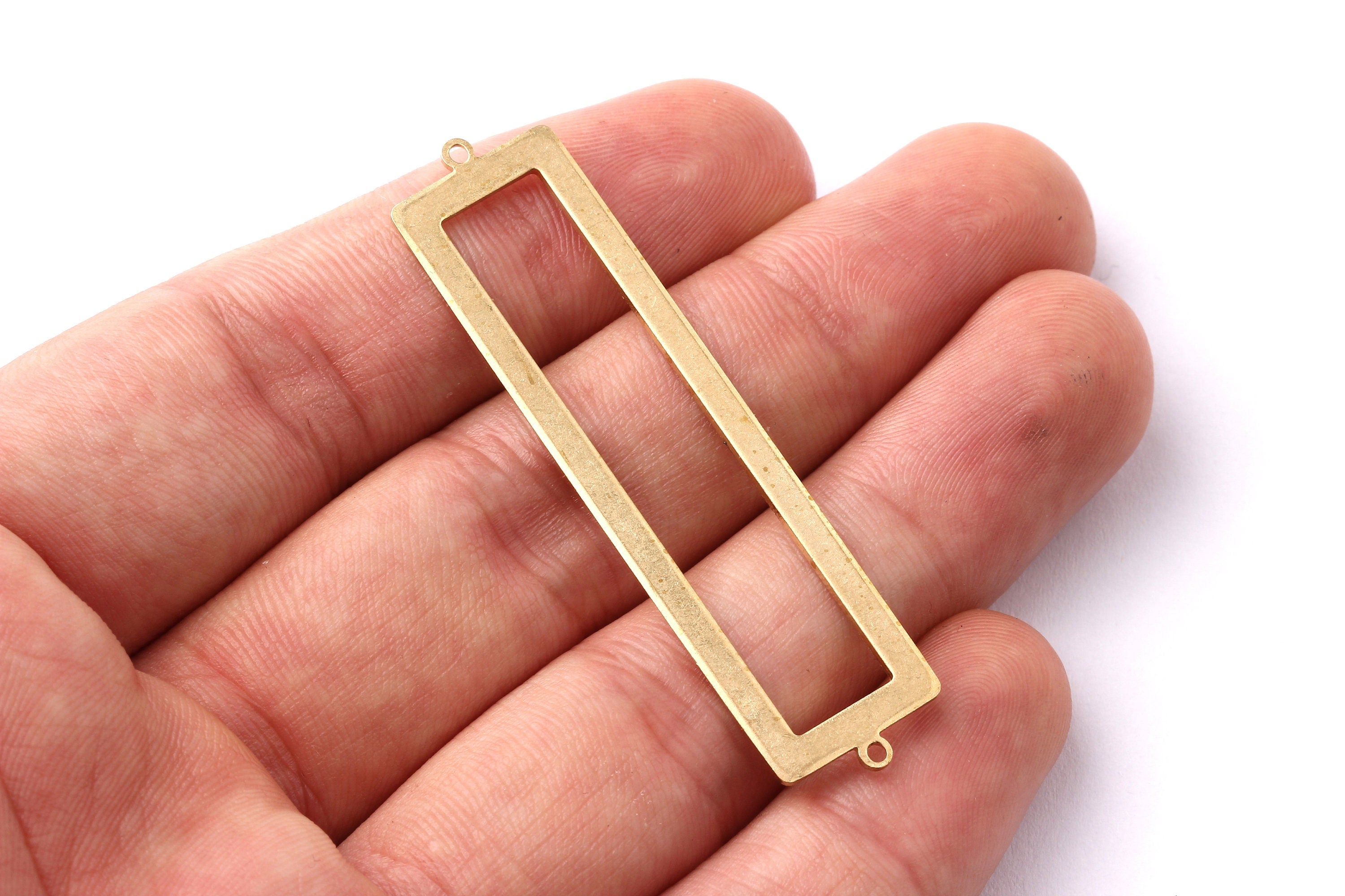 Raw Brass Connector - Rectangle Shaped Brass Connector - Jewelry Supplies - 56x14x1mm - PP1253 - DOMEDBAZAAR