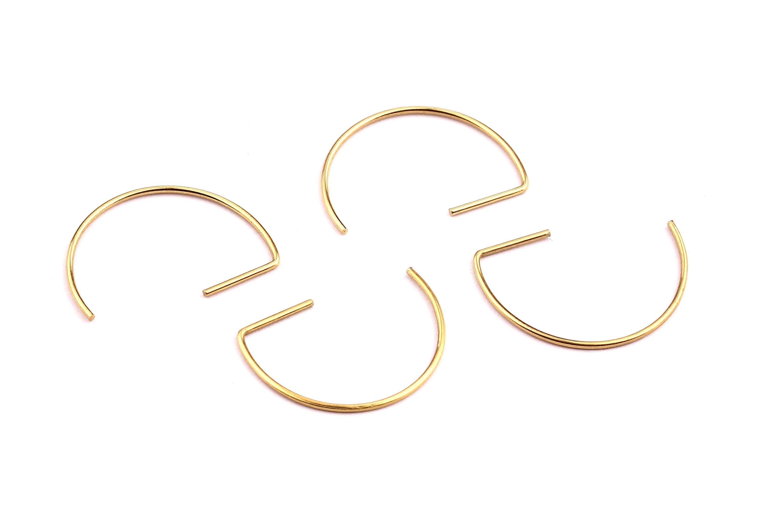 Raw Brass Ear Wire - Brass Ear Hooks - Earring Findings - Jewelry Supplies - 16x21x0.8mm - PP1271 - DOMEDBAZAAR