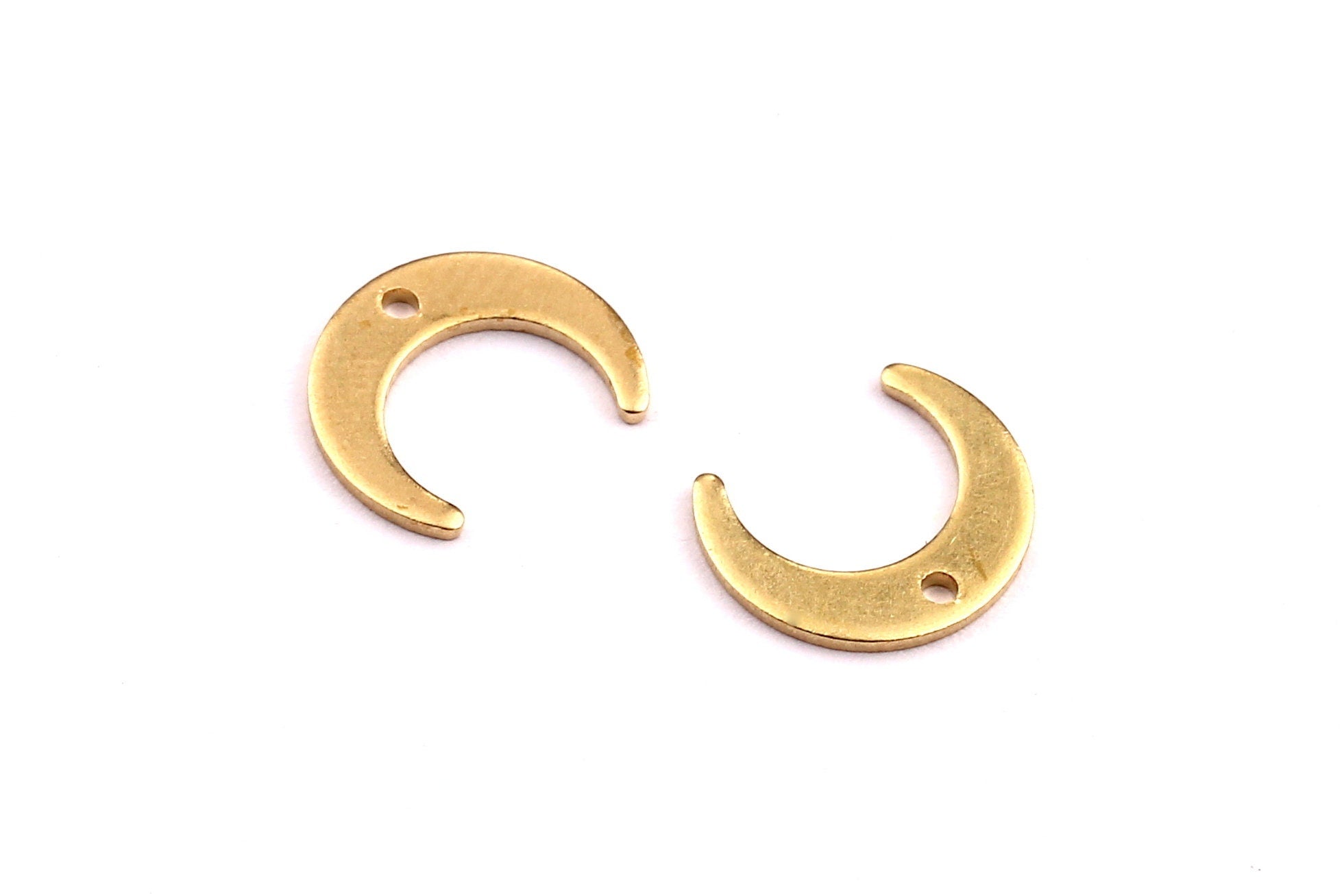 Brass Crescent Charms - Moon Shaped Raw Brass Charms- Jewelry Supplies - 11x9.5x0.75mm - PP1257 - DOMEDBAZAAR