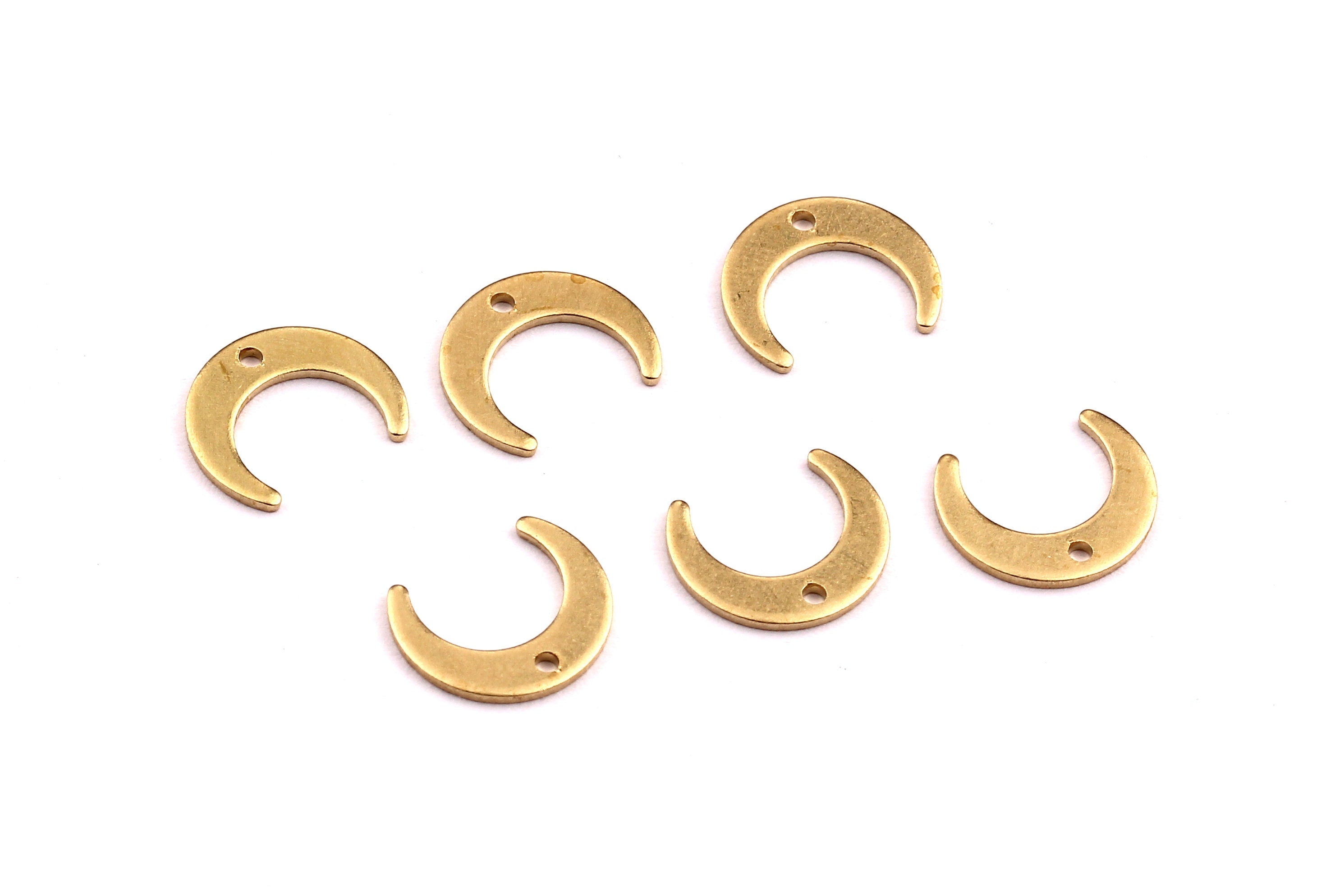 Brass Crescent Charms - Moon Shaped Raw Brass Charms- Jewelry Supplies - 11x9.5x0.75mm - PP1257 - DOMEDBAZAAR