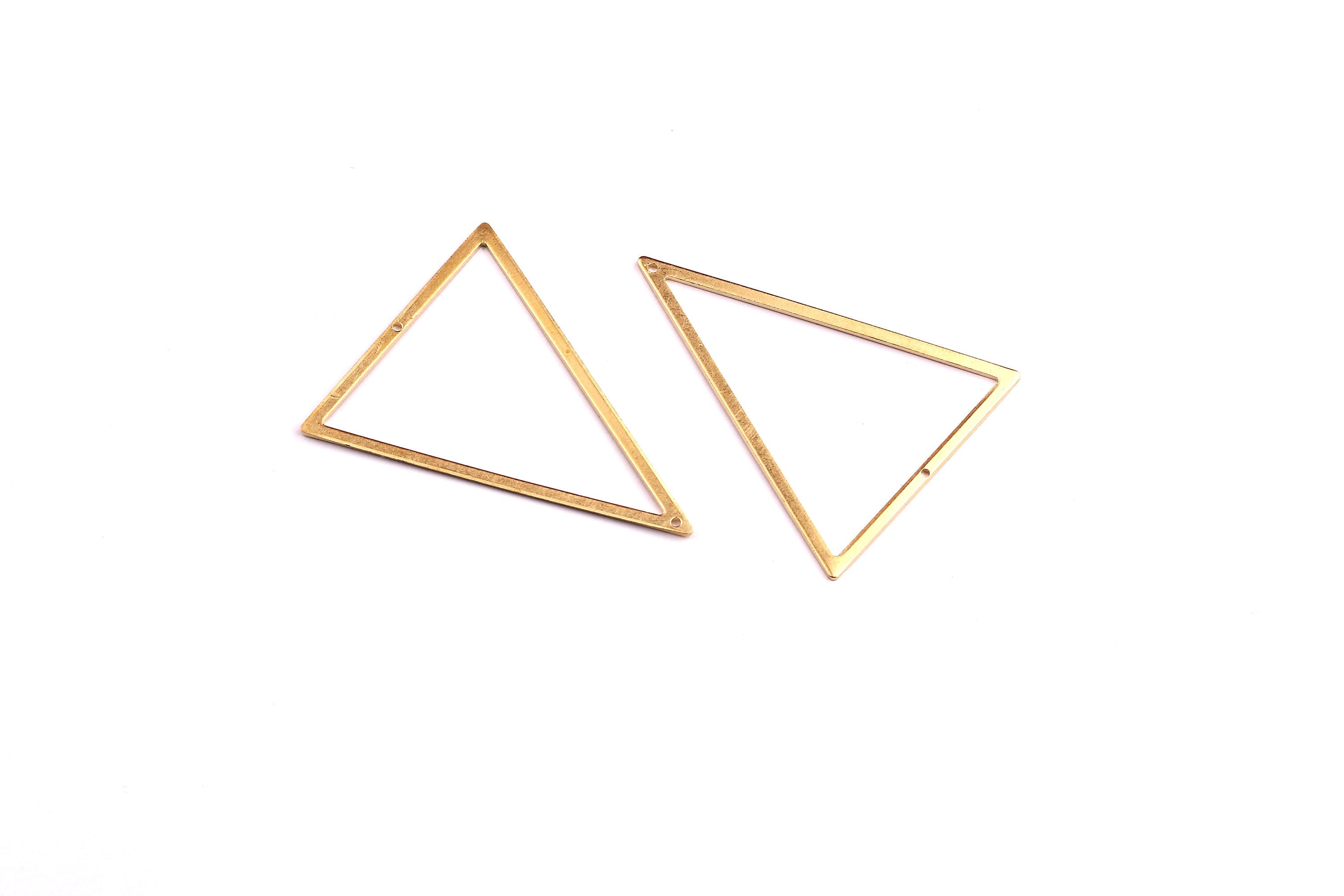 Brass Triangle Charms - Triangle Shaped Raw Brass Connector - Jewelry Supplies - 50x40x1mm - PP1274 - DOMEDBAZAAR