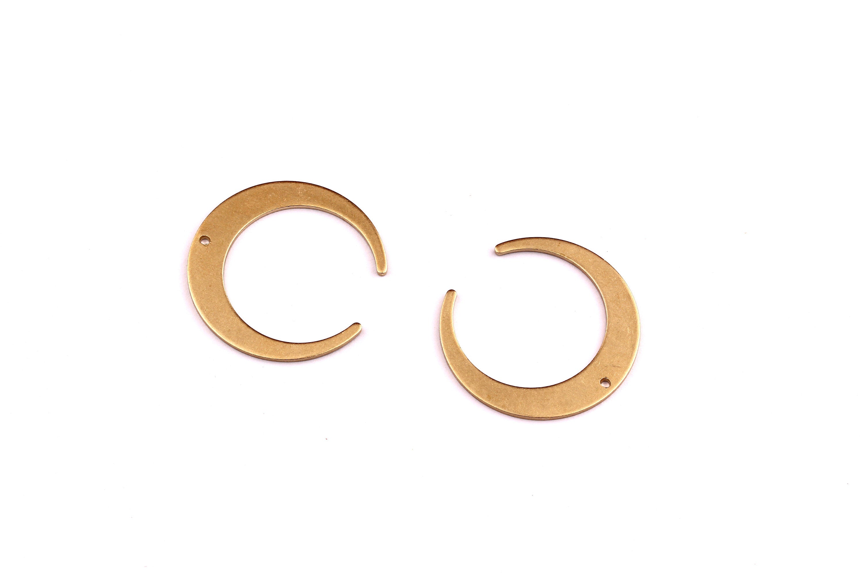 Moon Shaped Brass Charms - Crescent Shaped Raw Brass Charms - Jewelry Supplies - 28x28x1mm - PP1298 - DOMEDBAZAAR