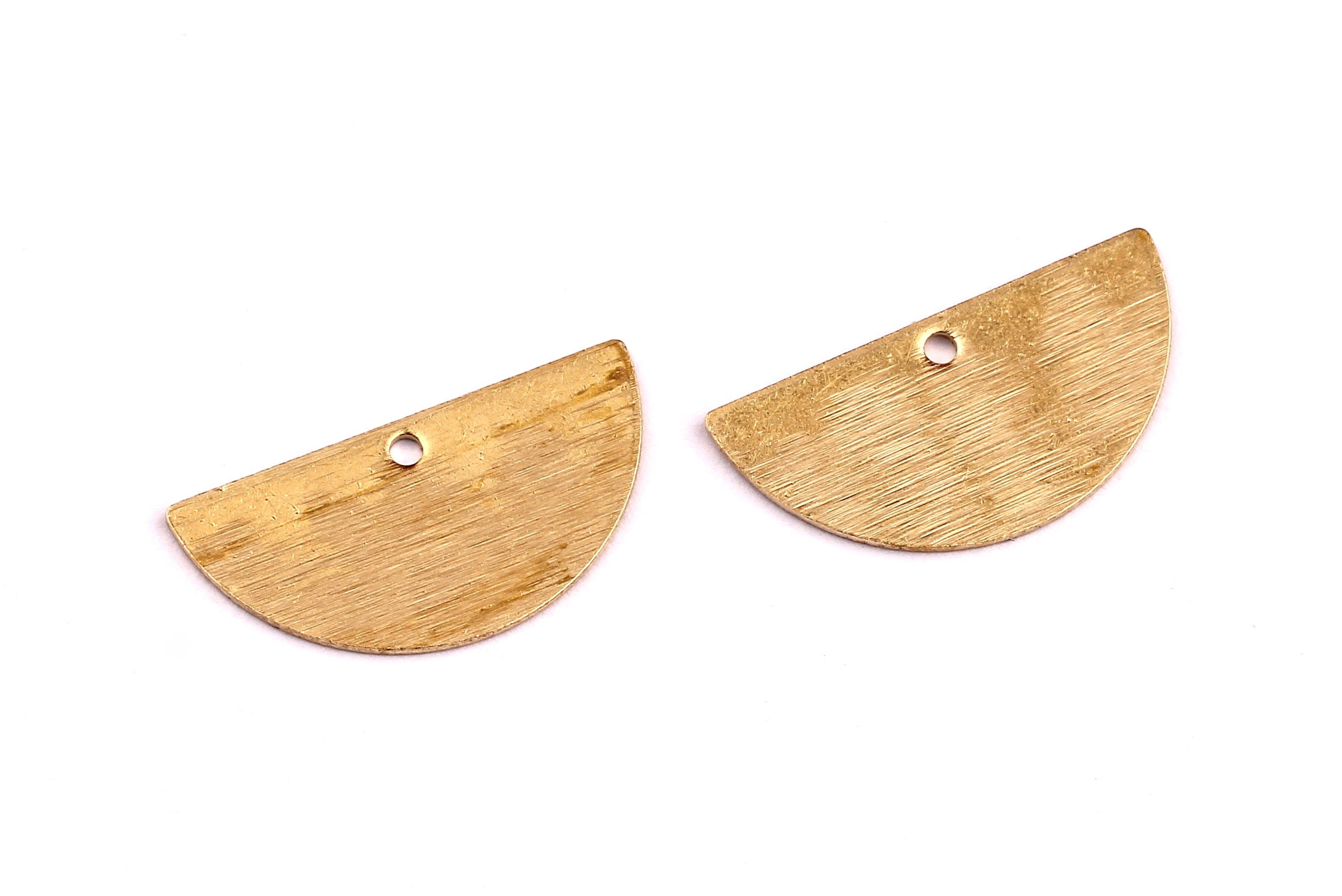 Half Moon Shaped Brass Charms - Semi Circle Shaped Raw Brass Charms - Jewelry Supplies - 10.5x21x0.6mm - PP1299 - DOMEDBAZAAR