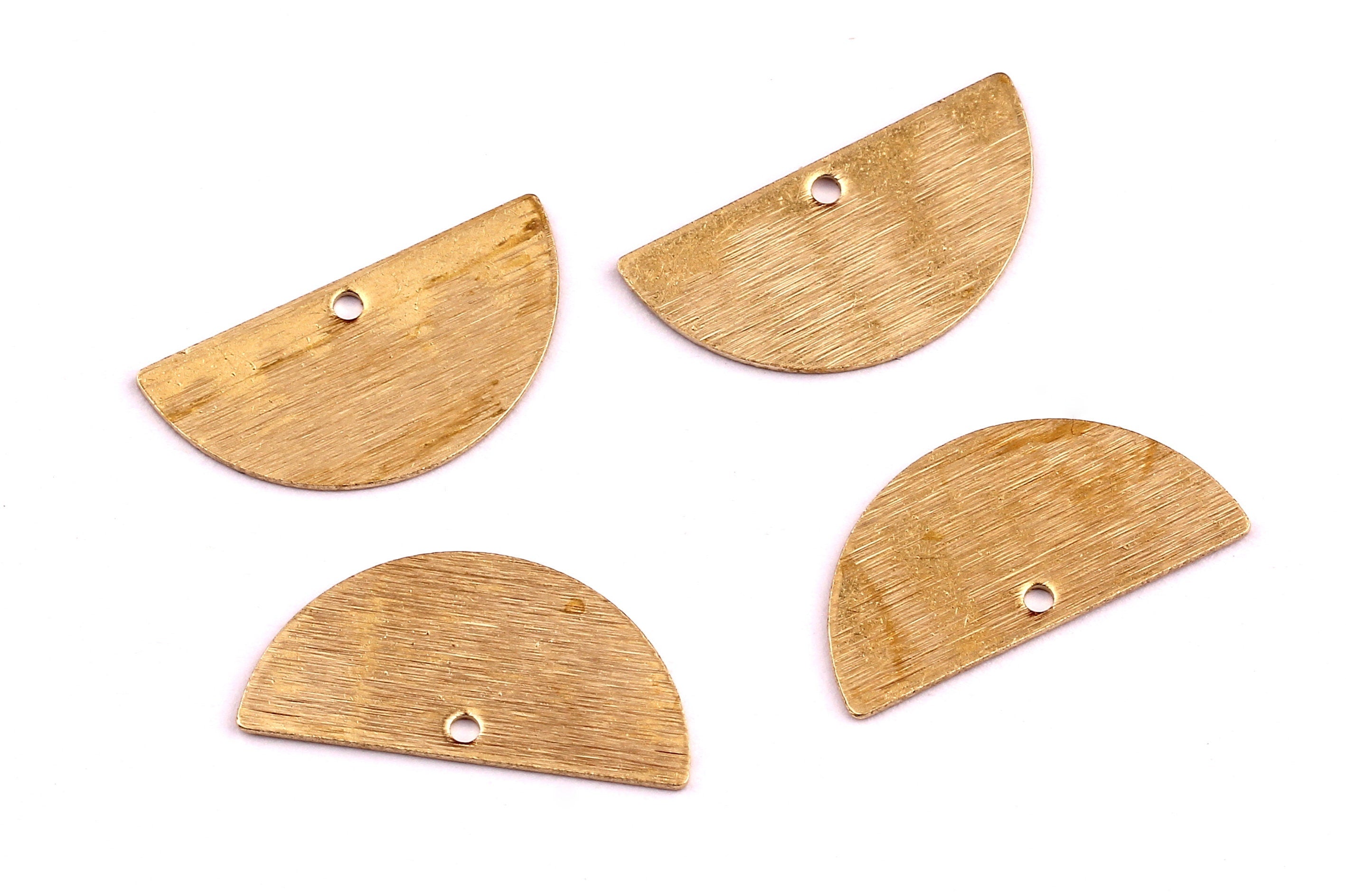 Half Moon Shaped Brass Charms - Semi Circle Shaped Raw Brass Charms - Jewelry Supplies - 10.5x21x0.6mm - PP1299 - DOMEDBAZAAR