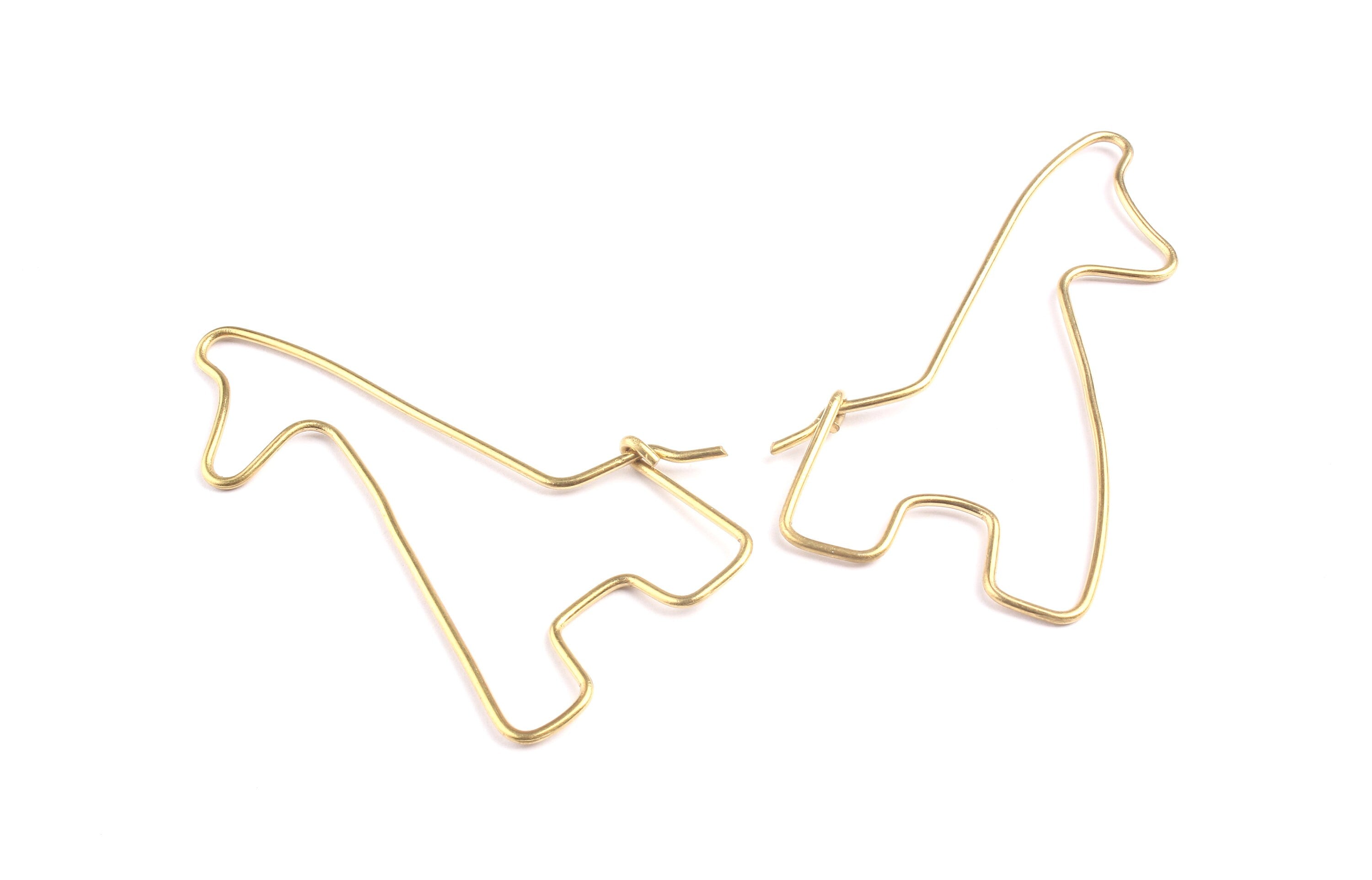 Brass Giraffe Pendant- Raw Brass Giraffe Wire Pendant - Jewelry Supplies - 61x30x1.25mm - PP1305 - DOMEDBAZAAR