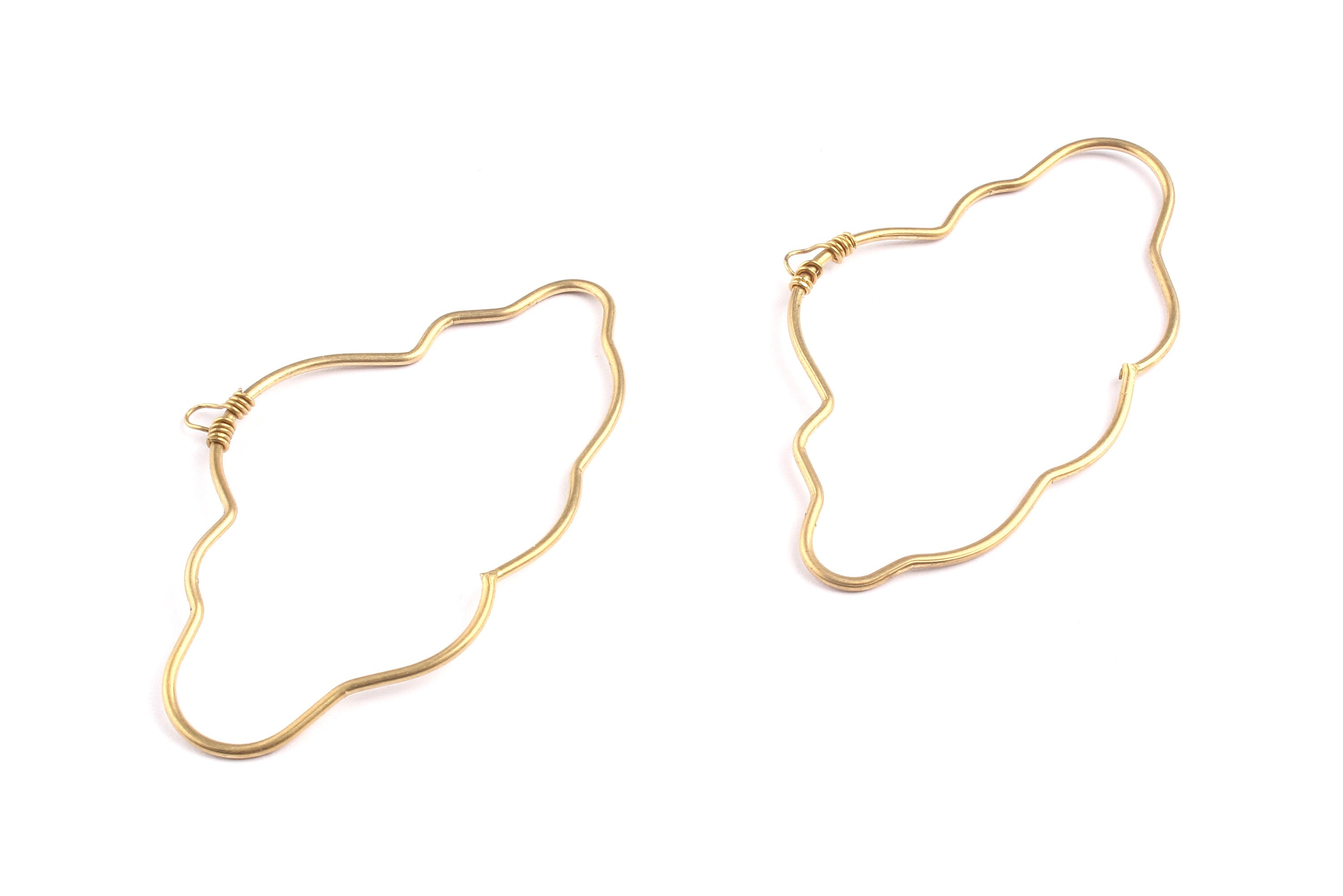 Brass Cloud Pendant- Raw Brass Cloud Wire Pendant - Jewelry Supplies - 30x51x1.2mm - PP1306 - DOMEDBAZAAR