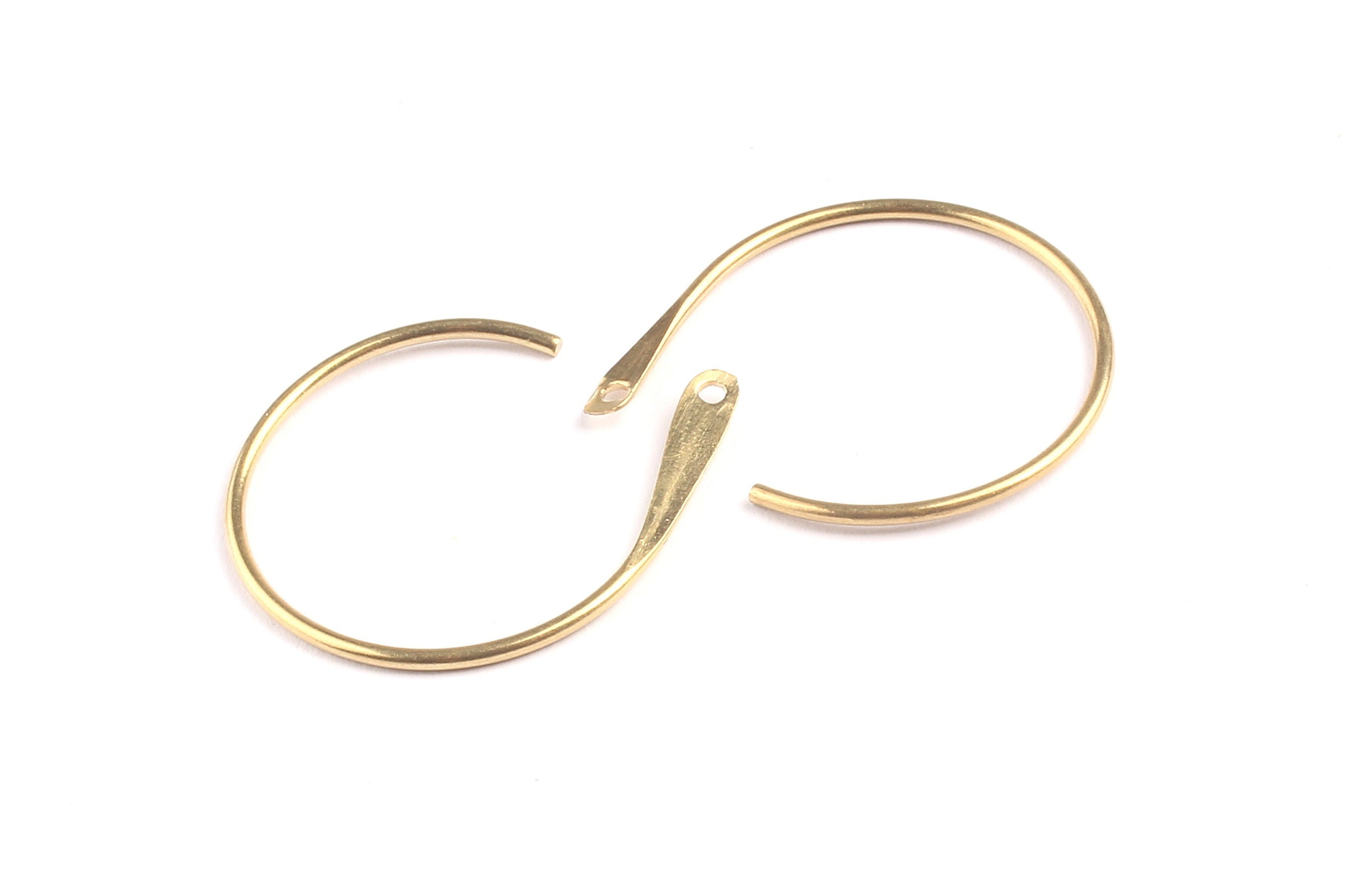 Brass Earring Wire - Raw Brass Hoop - Brass Ear Wire - Earring Findings - Jewelry Supplies - 30x25x1.2mm - PP1309 - DOMEDBAZAAR