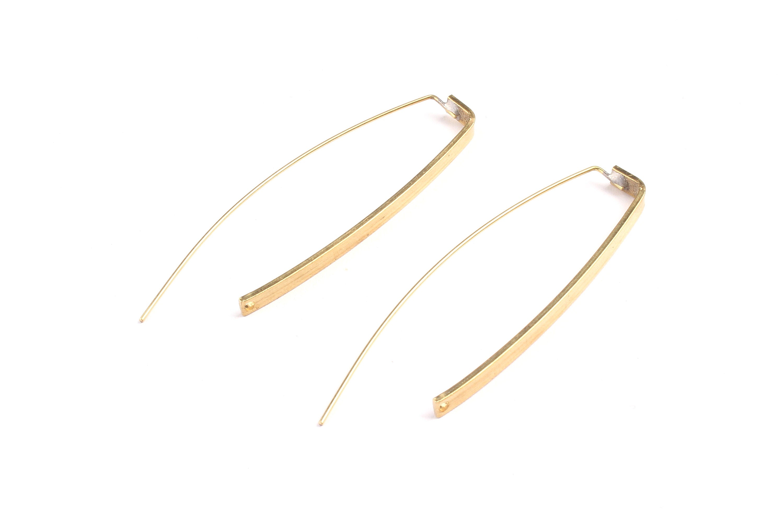 Brass Ear Wire - Raw Brass Needle Bar Earring Wire - Earring Findings - Jewelry Supplies - 58x17x1mm - PP1311 - DOMEDBAZAAR