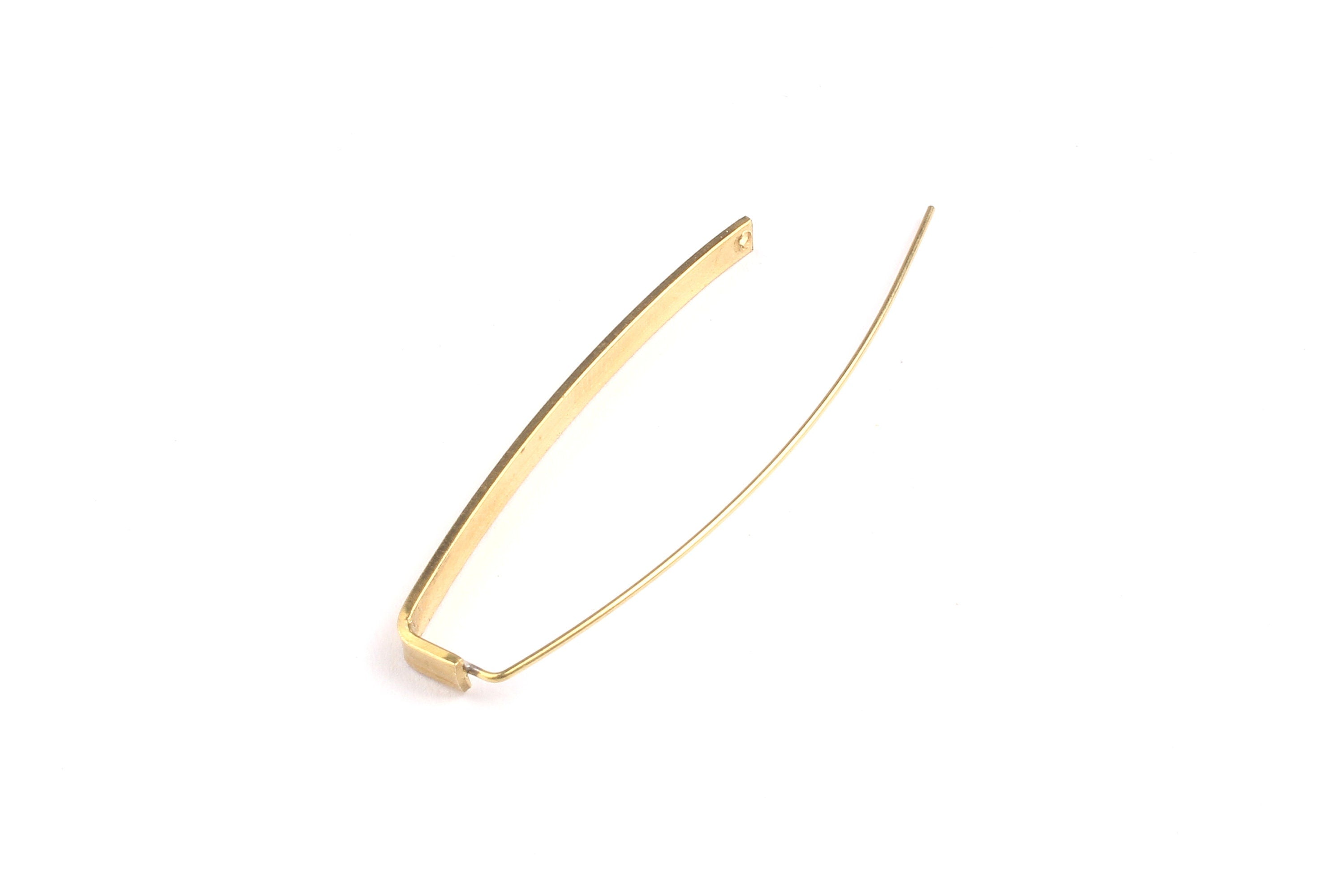 Brass Ear Wire - Raw Brass Needle Bar Earring Wire - Earring Findings - Jewelry Supplies - 58x17x1mm - PP1311 - DOMEDBAZAAR