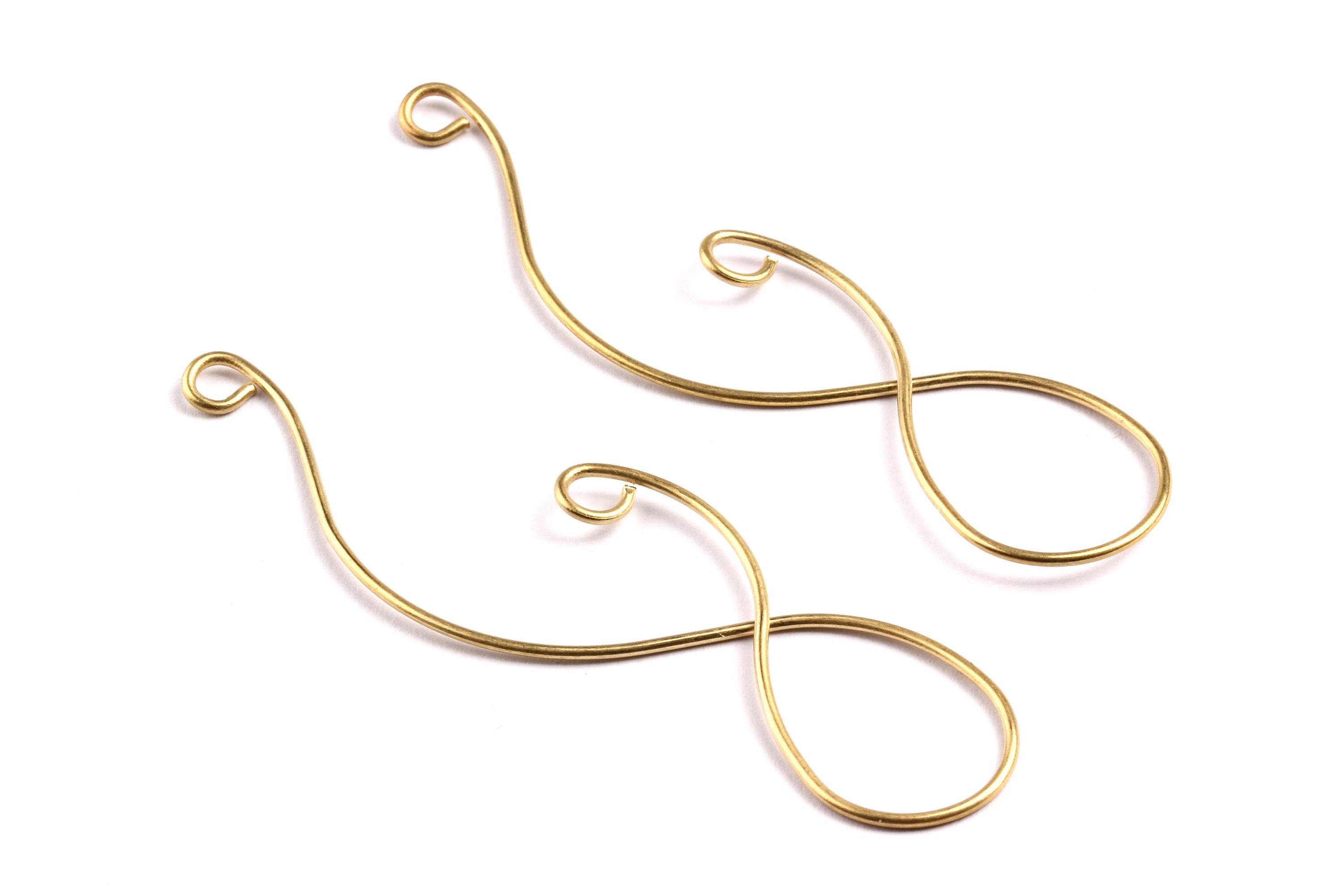 Brass Coiled Pendant - Raw Brass Coiled Connector - Earring Findings - Jewelry Supplies - 68x15x1mm - PP1319 - DOMEDBAZAAR