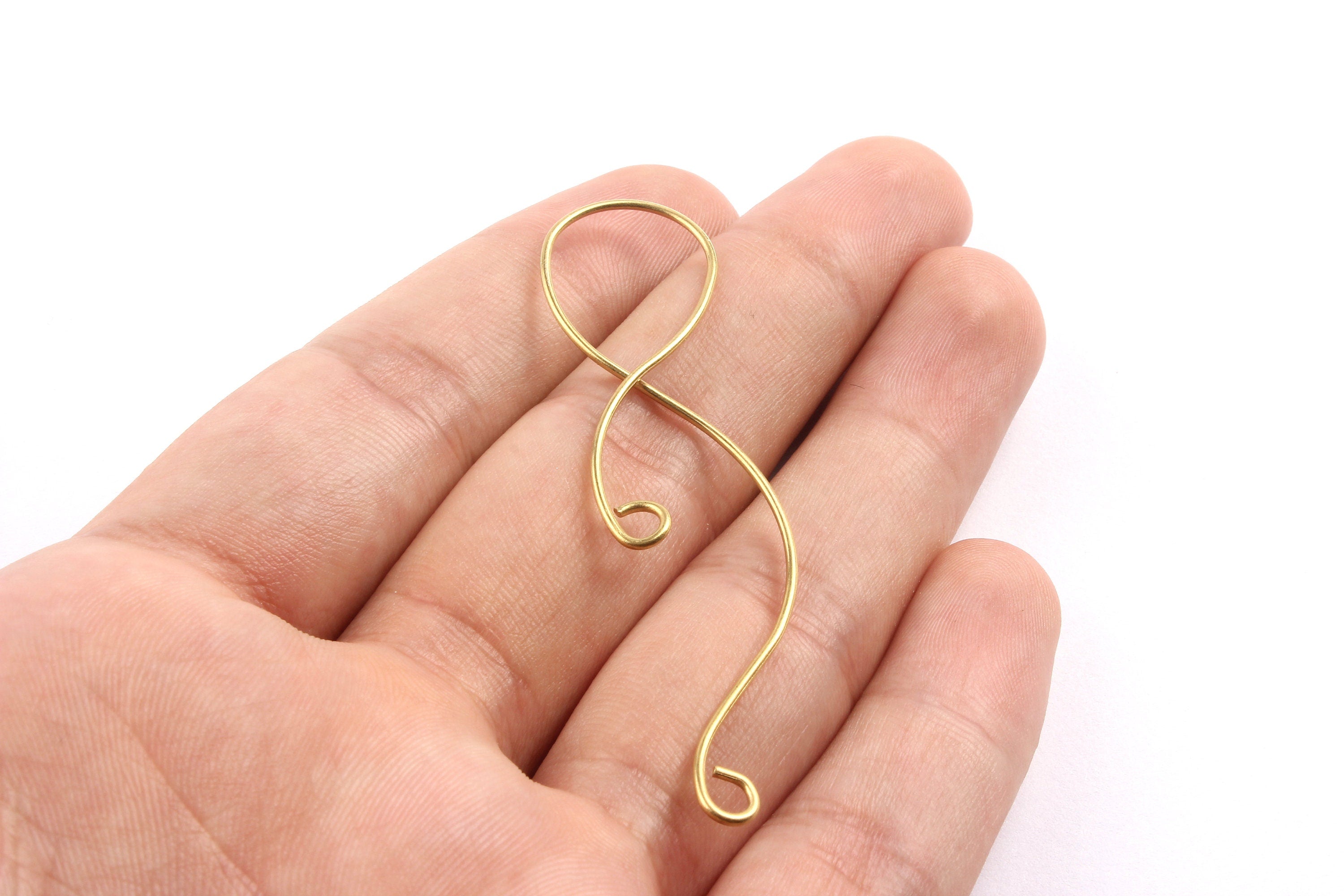 Brass Coiled Pendant - Raw Brass Coiled Connector - Earring Findings - Jewelry Supplies - 68x15x1mm - PP1319 - DOMEDBAZAAR