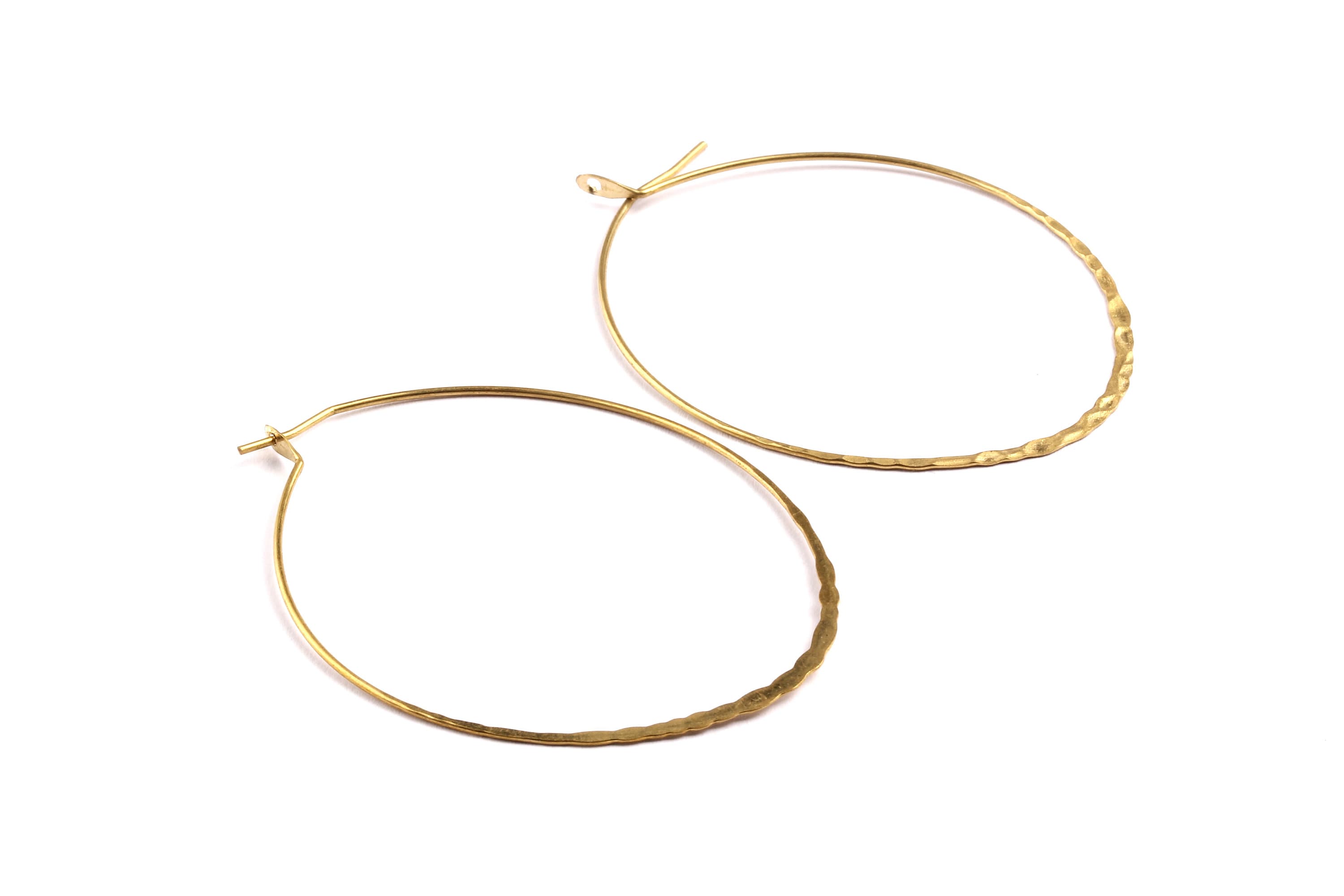 Brass Earring Wire - Raw Brass Ear Wire - Earring Findings - Jewelry Supplies - 56x41x0.8mm - PP1324 - DOMEDBAZAAR