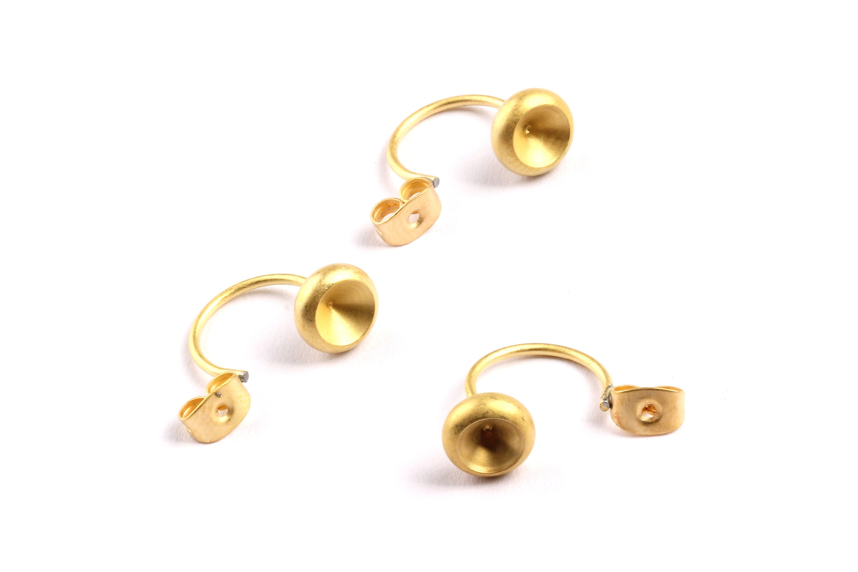 Earing Studs Back Stopper - Raw Brass Earring Back - Earring Findings - Jewelry Supplies - 20x7.5x3mm - PP1325 - DOMEDBAZAAR