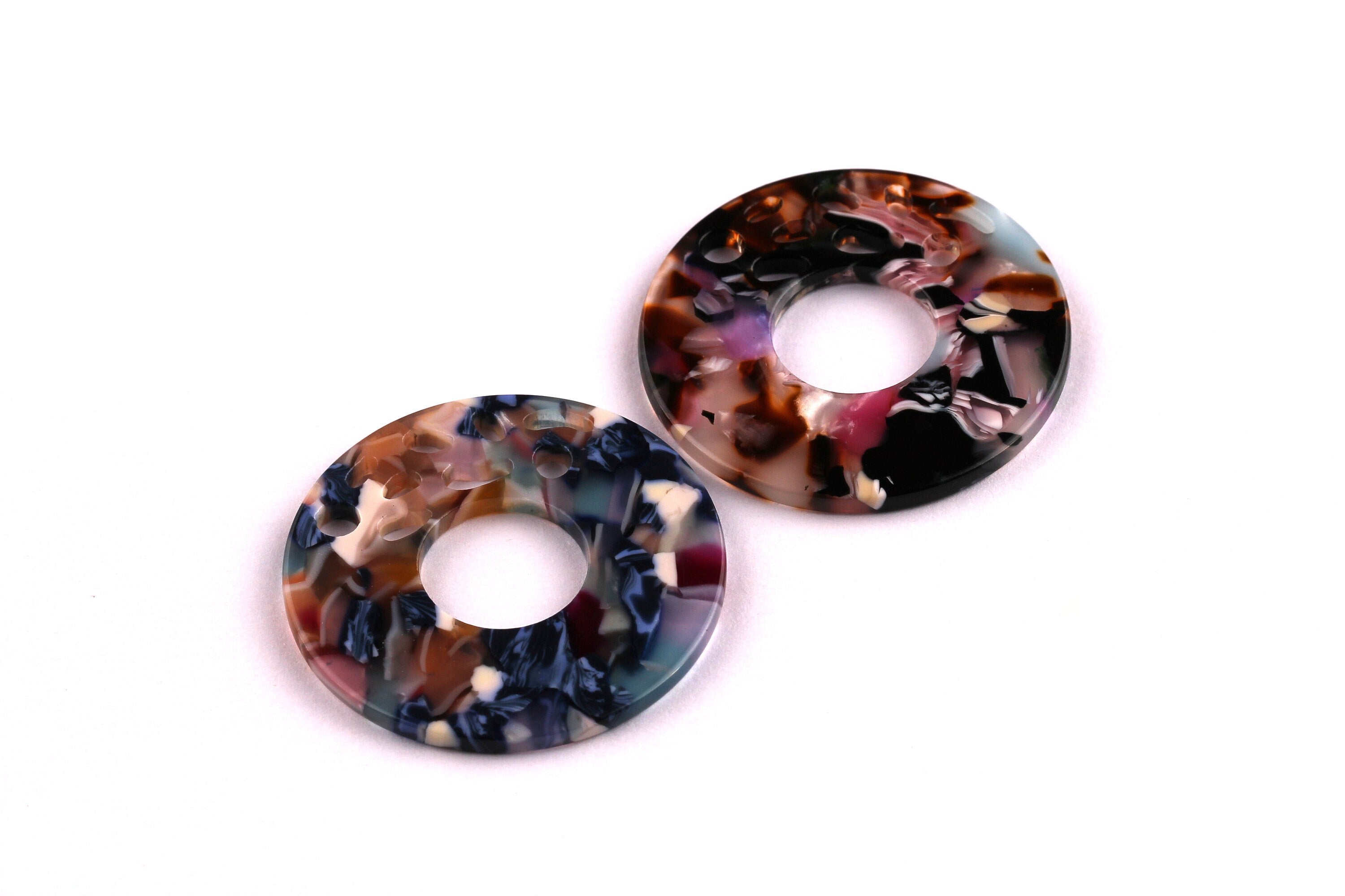 Acetate Circle Charms - Circle Earrings and Pendant - Earring Findings - Jewelry Supplies - Color Code: A11 - 40x2.65mm - AC1032B - DOMEDBAZAAR