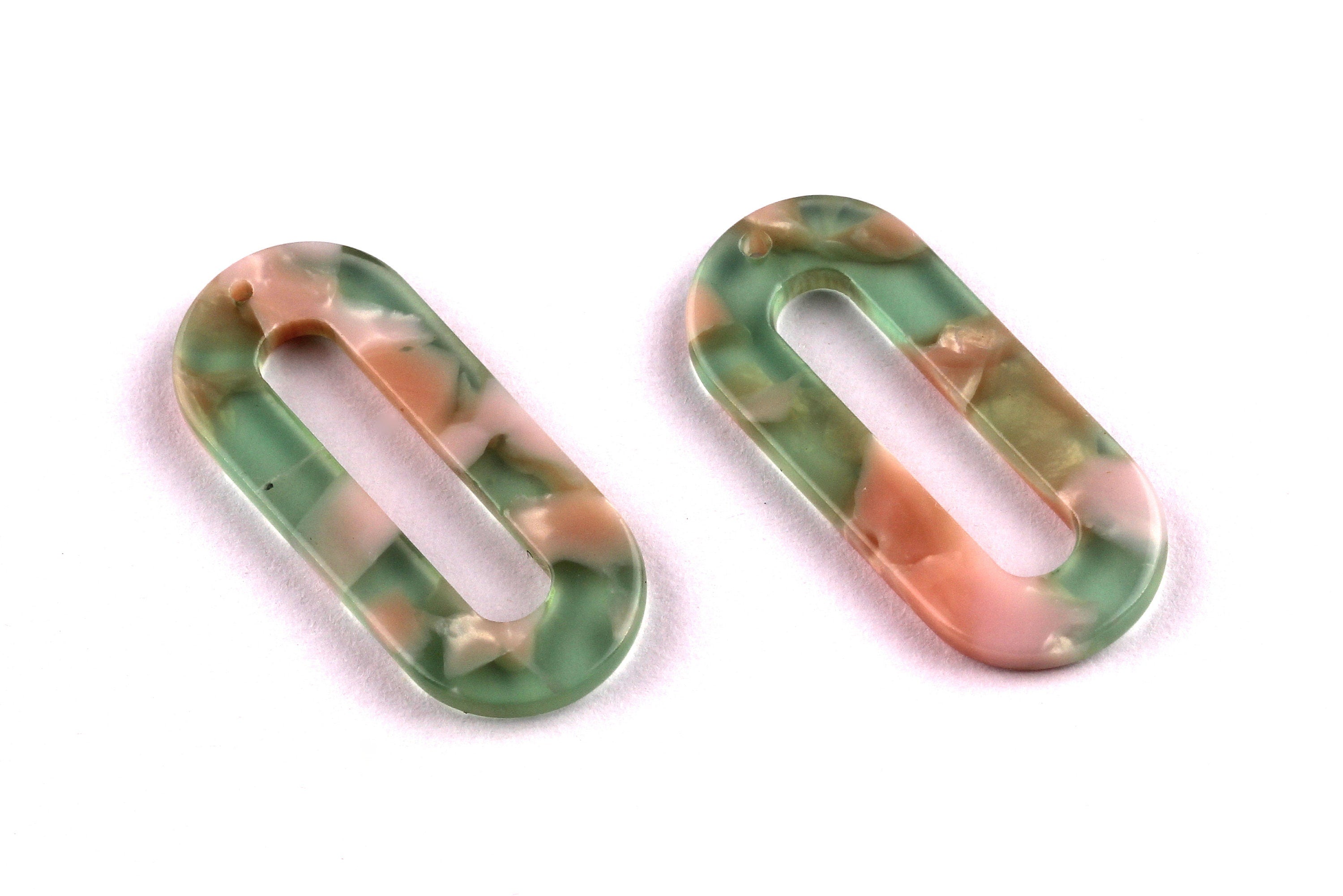 Acetate Oval & Zero Charms - Oval Earrings and Pendant - Earring Findings - Jewelry Supplies - Color Code: A38 - 30x13.5x2.6mm - AC1033A - DOMEDBAZAAR