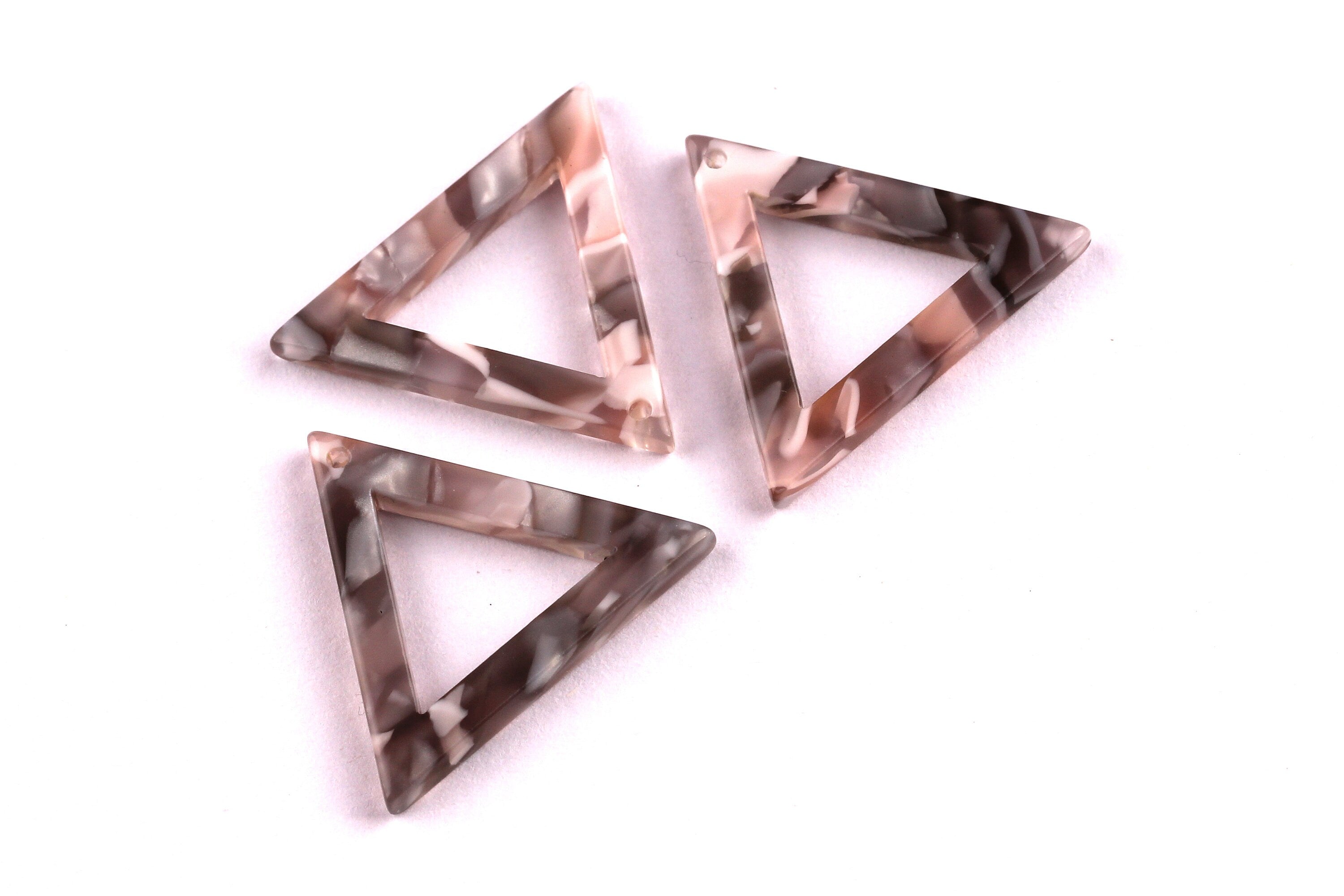 Acetate Triangle Charms - Triangle Earrings and Pendant - Earring Findings - Jewelry Supplies - Color Code: A20 - 22x24x2.6mm - AC1034B - DOMEDBAZAAR