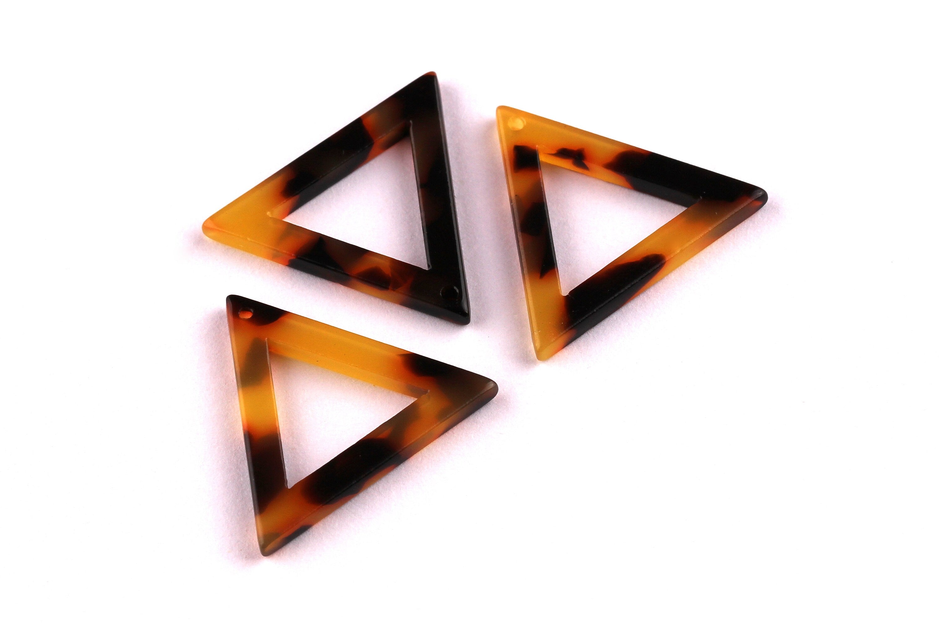 Acetate Triangle Charms - Tortoise Shell Earrings - Triangle Pendant - Jewelry Making Supplies - Color Code: A01 - 22x24x2.5mm - AC1034D - DOMEDBAZAAR