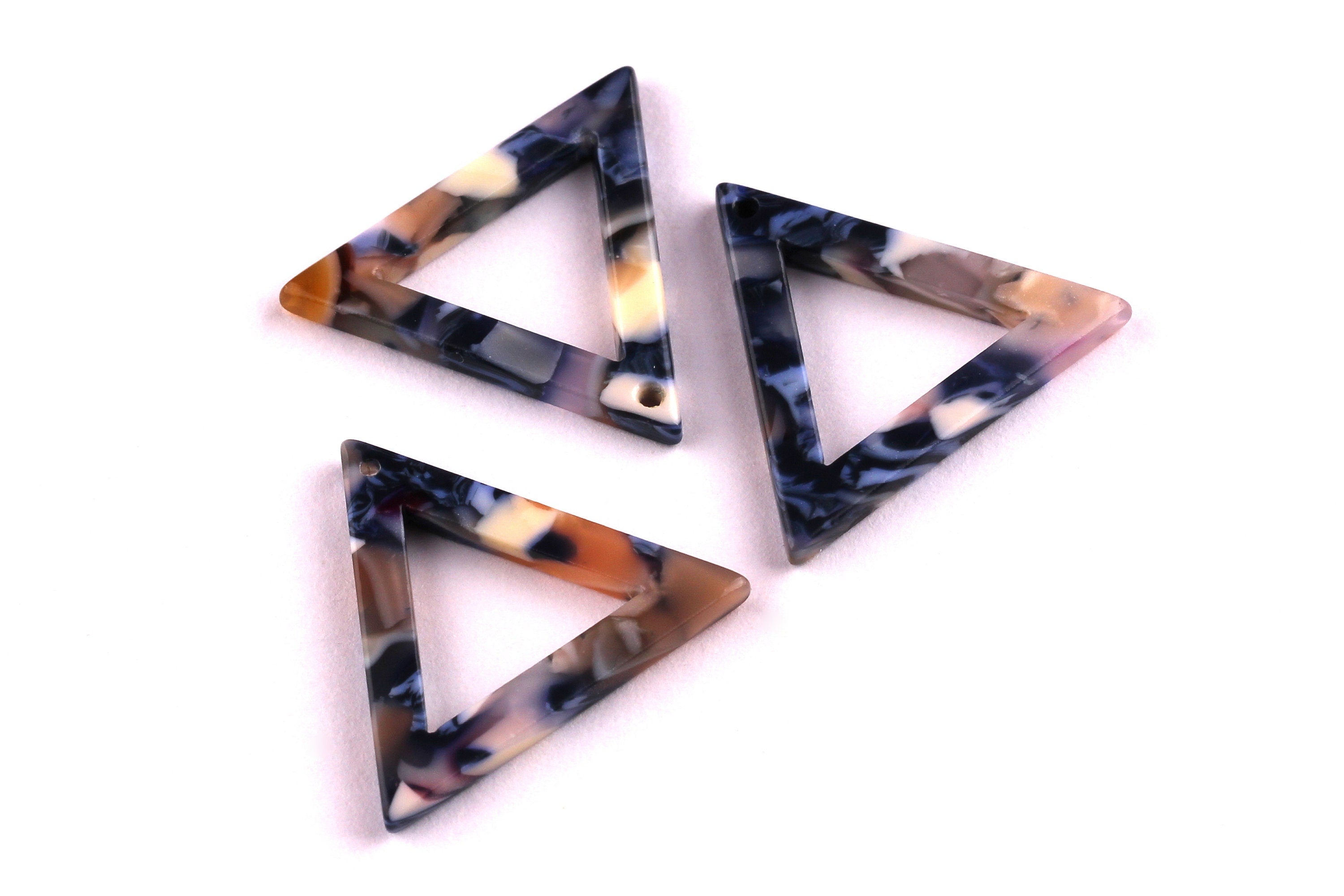 Acetate Triangle Charms - Triangle Earrings and Pendant - Earring Findings - Jewelry Supplies - Color Code: A19 - 22x24x2.5mm - AC1034E - DOMEDBAZAAR