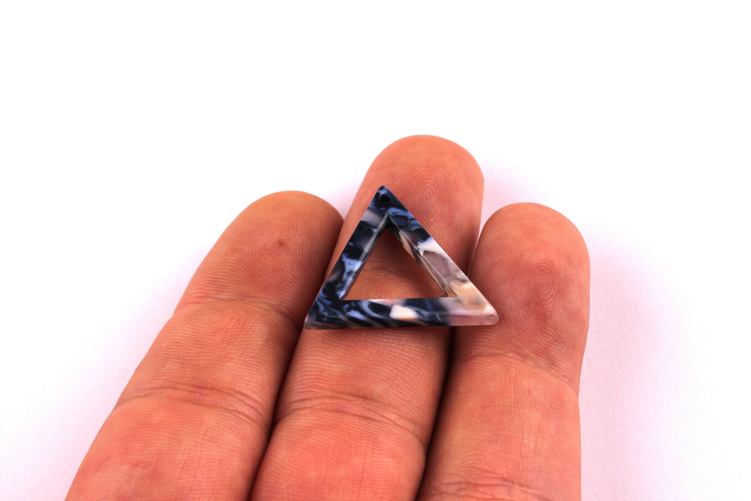 Acetate Triangle Charms - Triangle Earrings and Pendant - Earring Findings - Jewelry Supplies - Color Code: A19 - 22x24x2.5mm - AC1034E - DOMEDBAZAAR