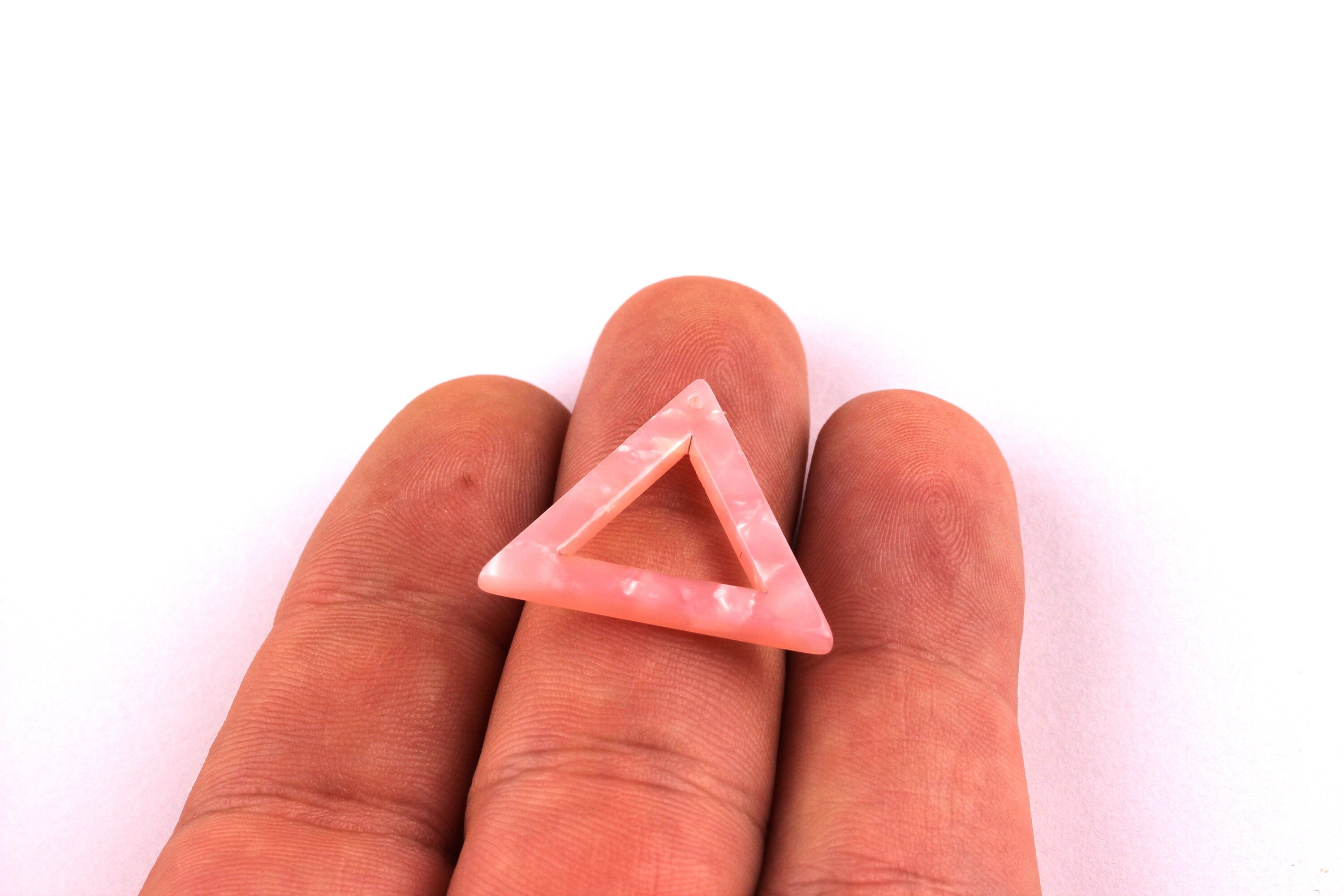Acetate Triangle Charms - Triangle Earrings and Pendant - Earring Findings - Jewelry Supplies - Color Code: A28 - 22x24x2.5mm - AC1034F - DOMEDBAZAAR