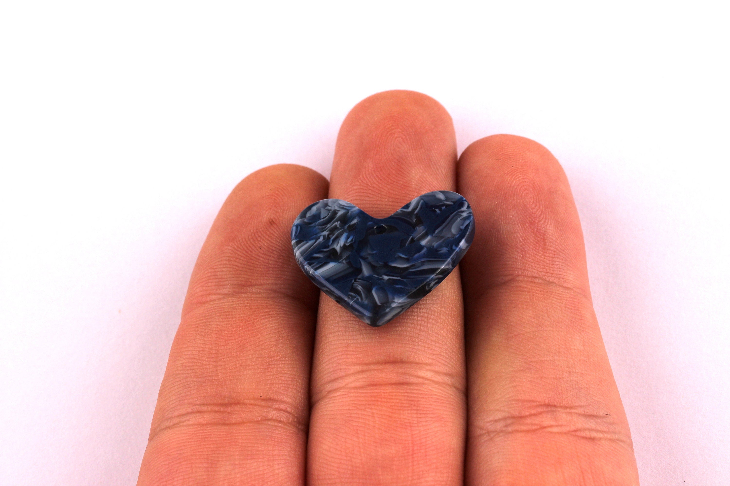 Acetate Heart Charms - Heart Earrings and Pendant - Earring Findings - Jewelry Supplies - Color Code: A83 - 20x23x2.4mm - AC1036B - DOMEDBAZAAR