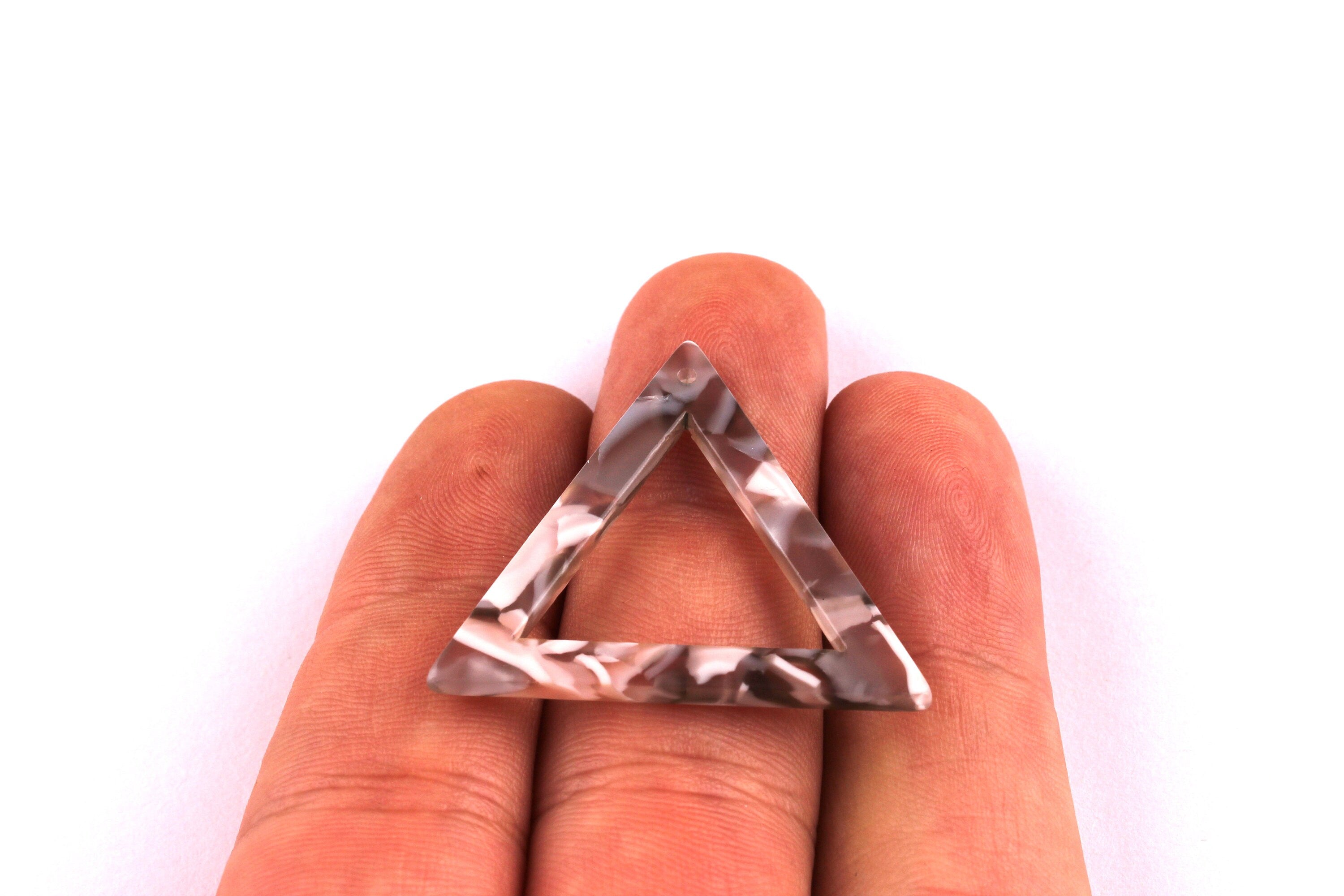 Acetate Triangle Charms - Triangle Earrings and Pendant - Earring Findings - Jewelry Supplies - Color Code: A20 - 30x34x2.6mm - AC1035C - DOMEDBAZAAR