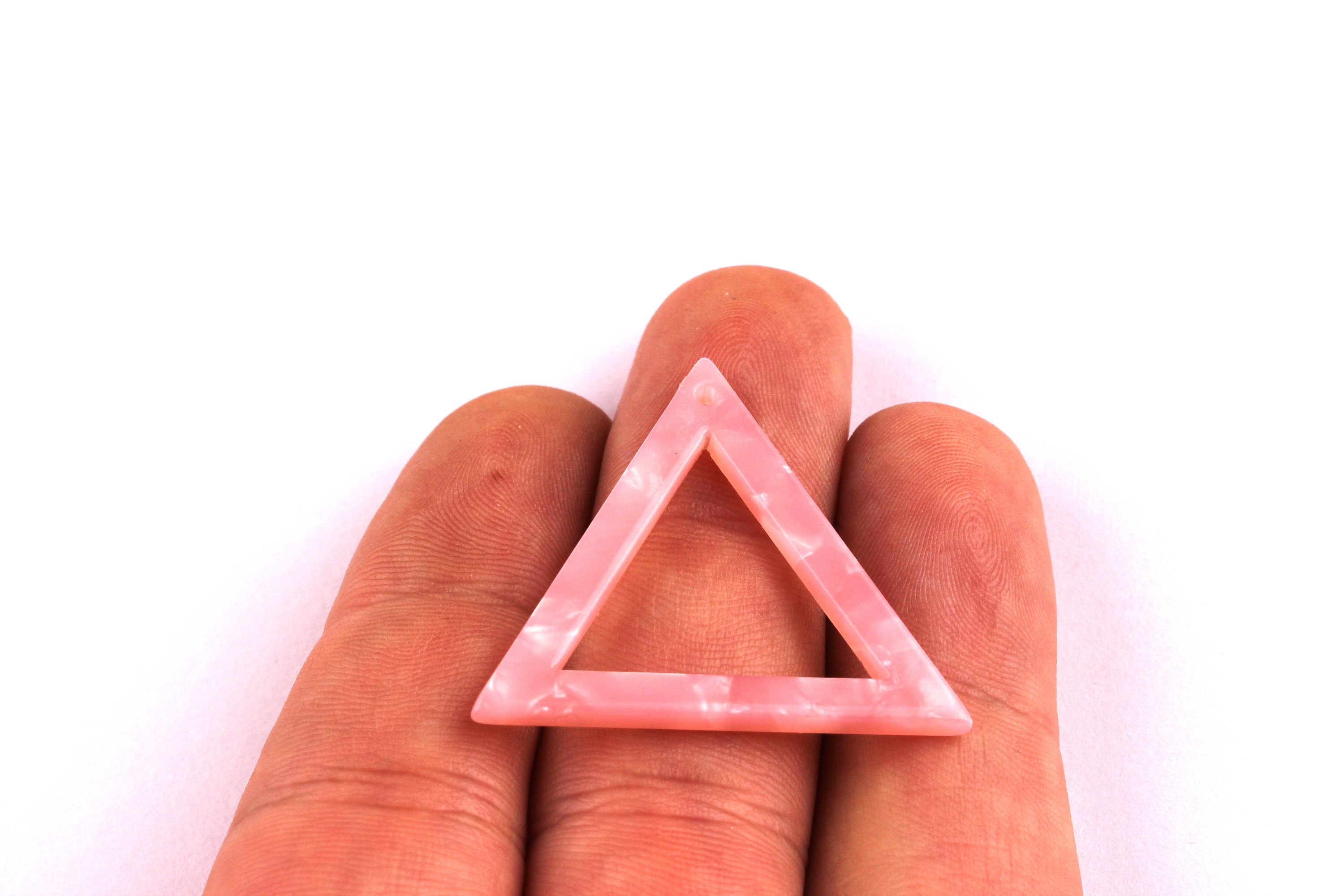 Acetate Triangle Charms - Triangle Earrings and Pendant - Earring Findings - Jewelry Supplies - Color Code: A28 - 30x34x2.4mm - AC1035E - DOMEDBAZAAR