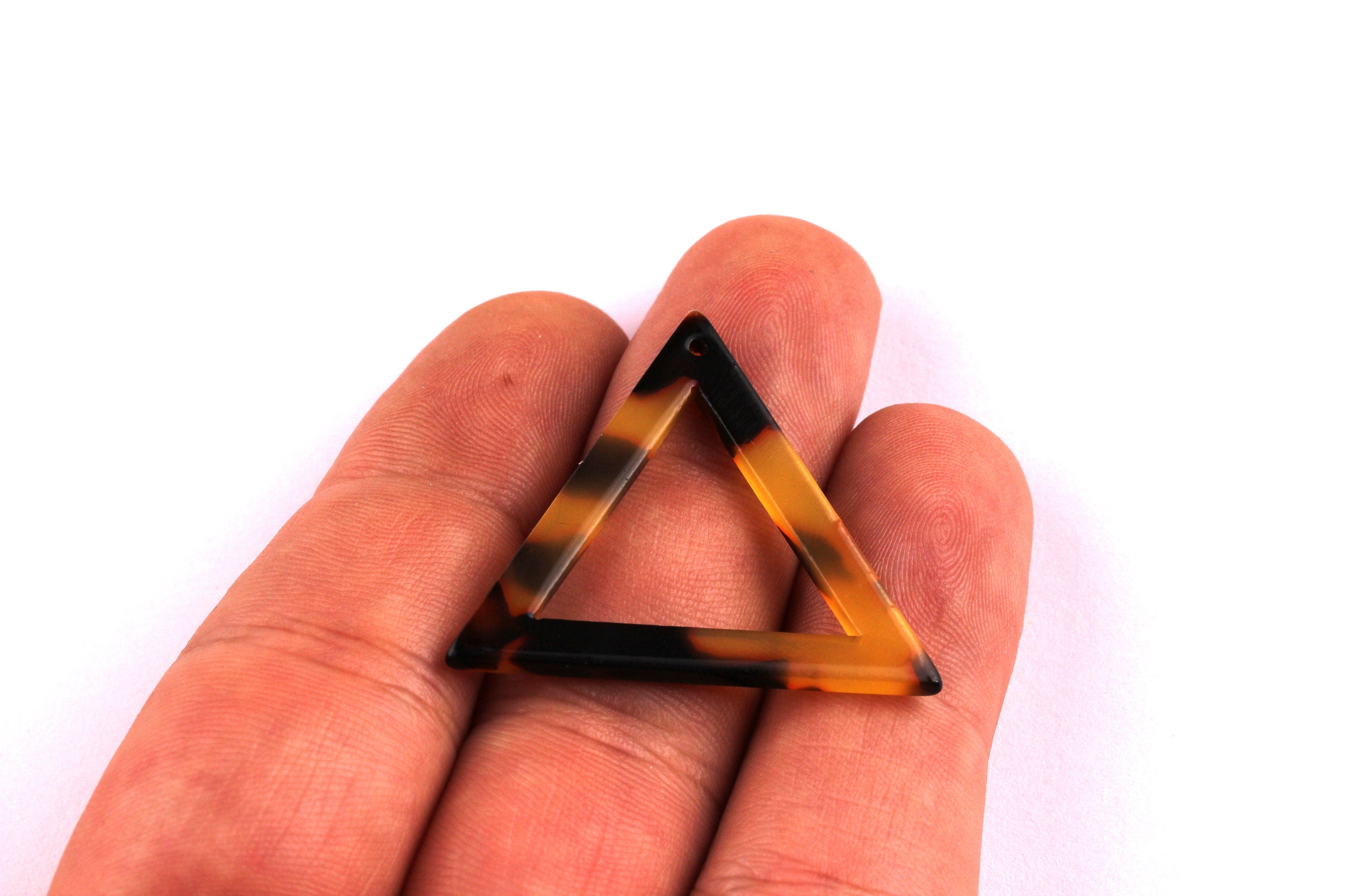 Acetate Triangle Charms - Tortoise Shell Earrings - Triangle Pendant - Jewelry Supplies - Color Code: A01 - 30x34x2.5mm - AC1035F - DOMEDBAZAAR