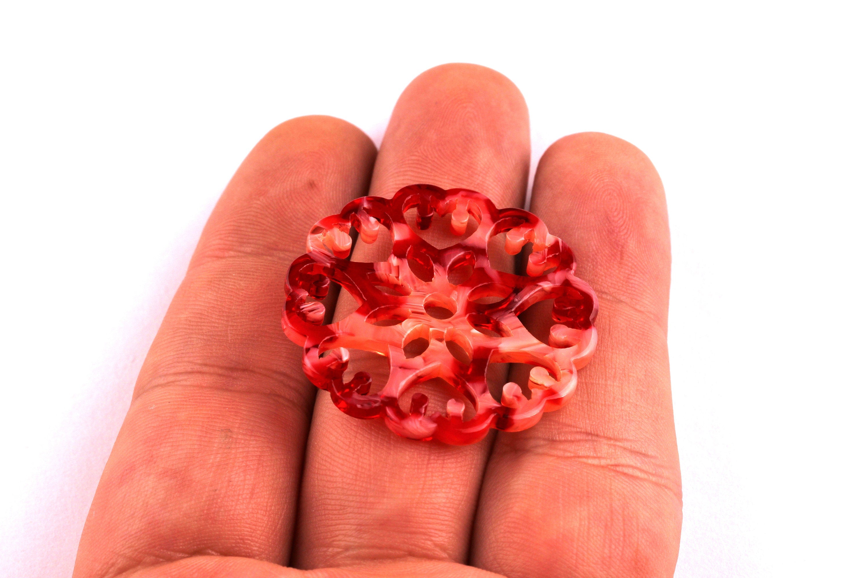 Acetate Snowflake Charms - Snowflake Earrings and Pendant - Earring Findings - Jewelry Supplies - Color Code: A29 - 35x2.5mm - AC1037A - DOMEDBAZAAR