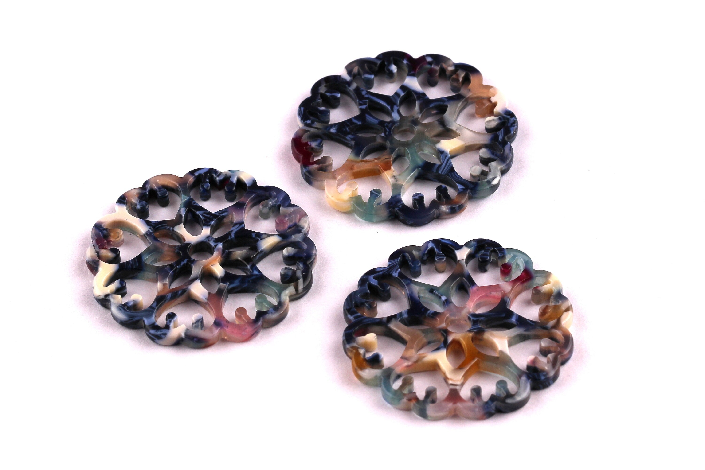 Acetate Snowflake Charms - Snowflake Earrings and Pendant - Earring Findings - Jewelry Supplies - Color Code: A19 - 35x2.5mm - AC1037B - DOMEDBAZAAR