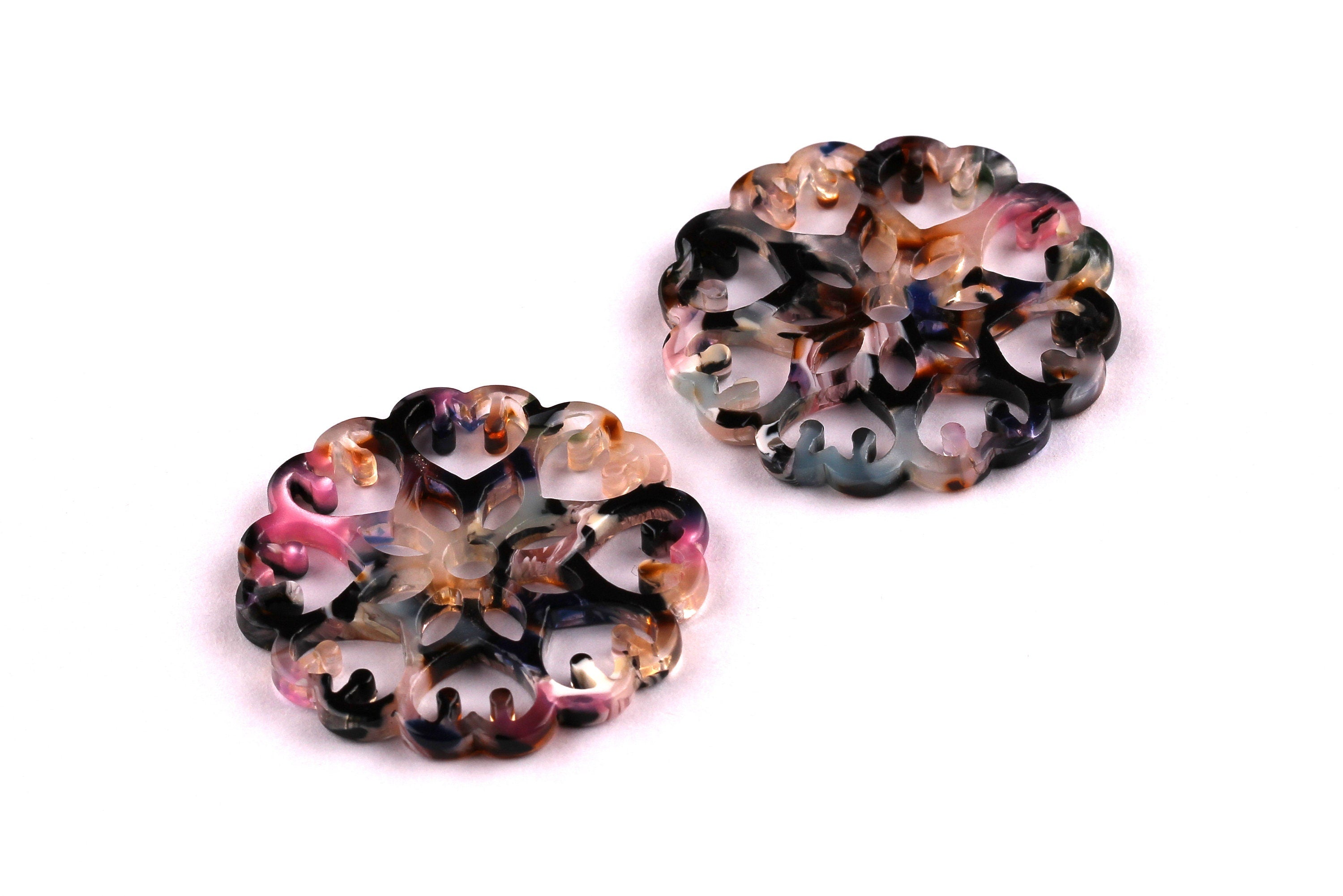 Acetate Snowflake Charms - Snowflake Earrings and Pendant - Earring Findings - Jewelry Supplies - Color Code: A11 - 35x2.5mm - AC1037C - DOMEDBAZAAR