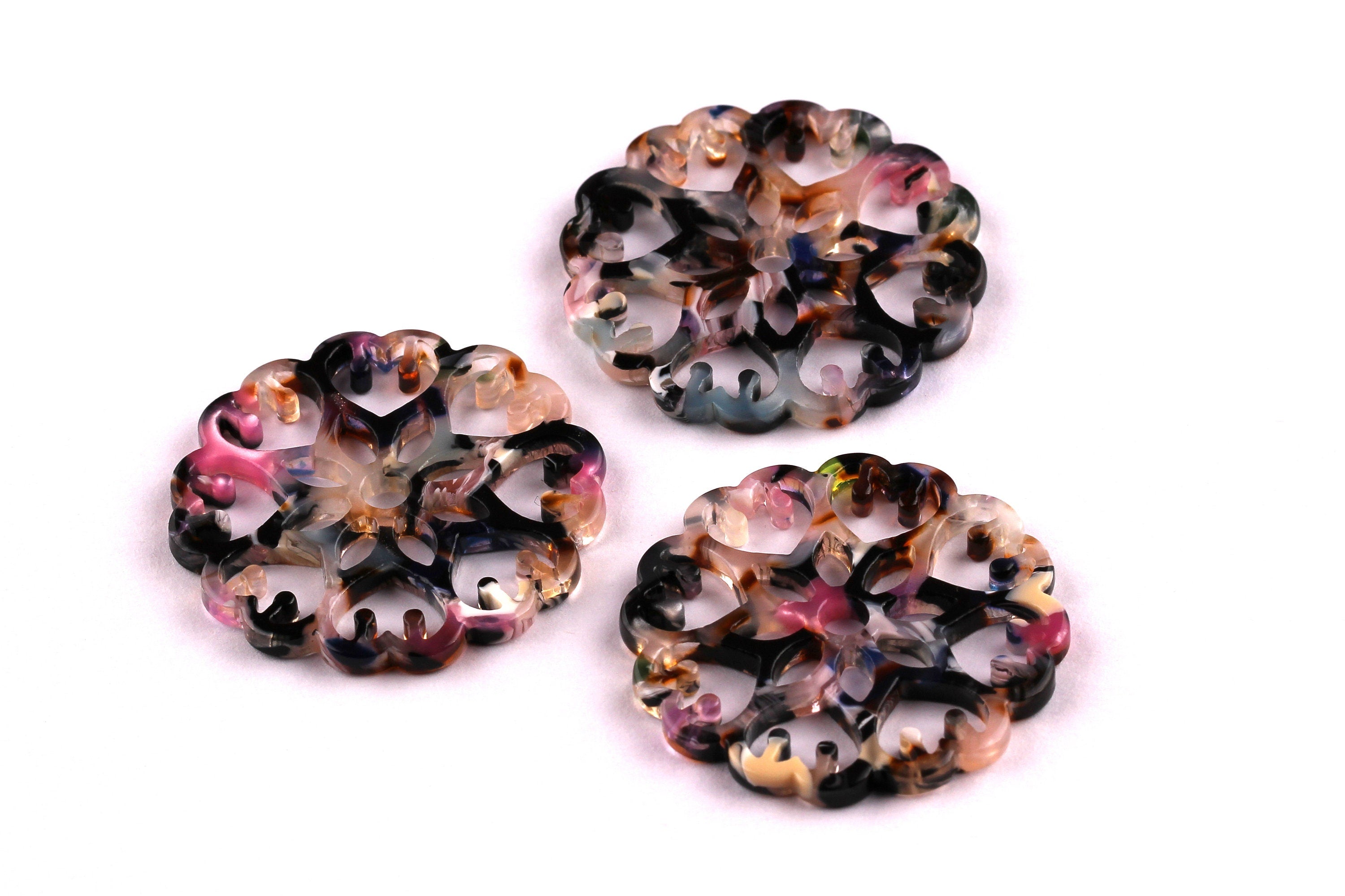 Acetate Snowflake Charms - Snowflake Earrings and Pendant - Earring Findings - Jewelry Supplies - Color Code: A11 - 35x2.5mm - AC1037C - DOMEDBAZAAR