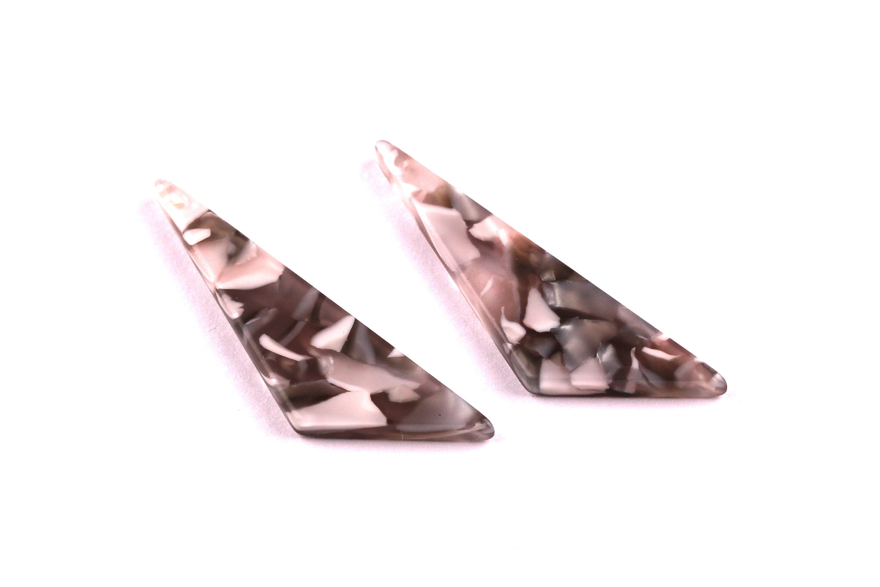 Acetate Triangle Charms - Triangle Earrings and Pendant - Earring Findings - Jewelry Supplies - Color Code: A20 - 40x11.5x2.5mm - AC1038D - DOMEDBAZAAR