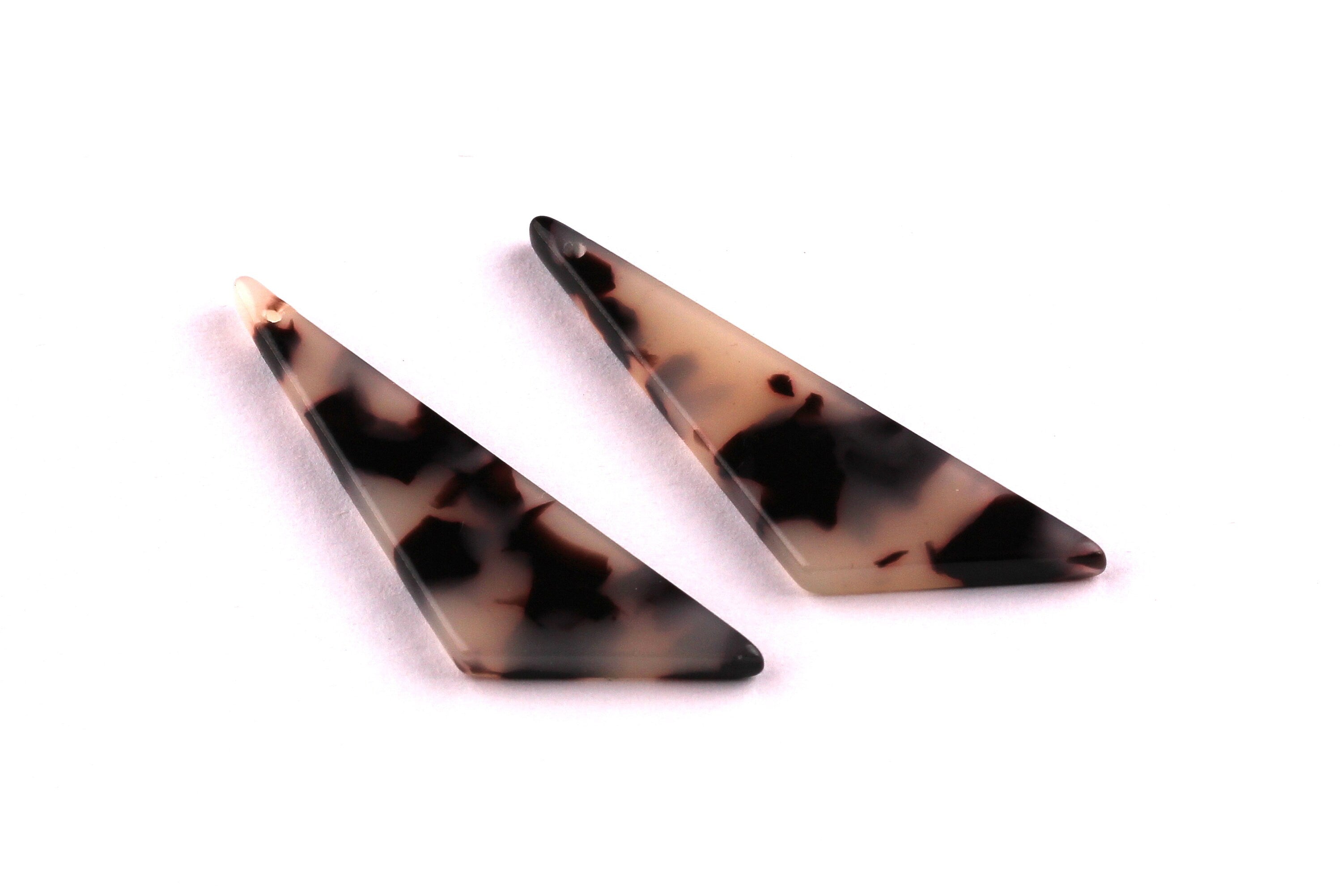 Acetate Triangle Charms - Blonde Tortoise Shell Earrings - Triangle Earrings and Pendant - Color Code: A07 - 40x11.5x2.5mm - AC1038E - DOMEDBAZAAR