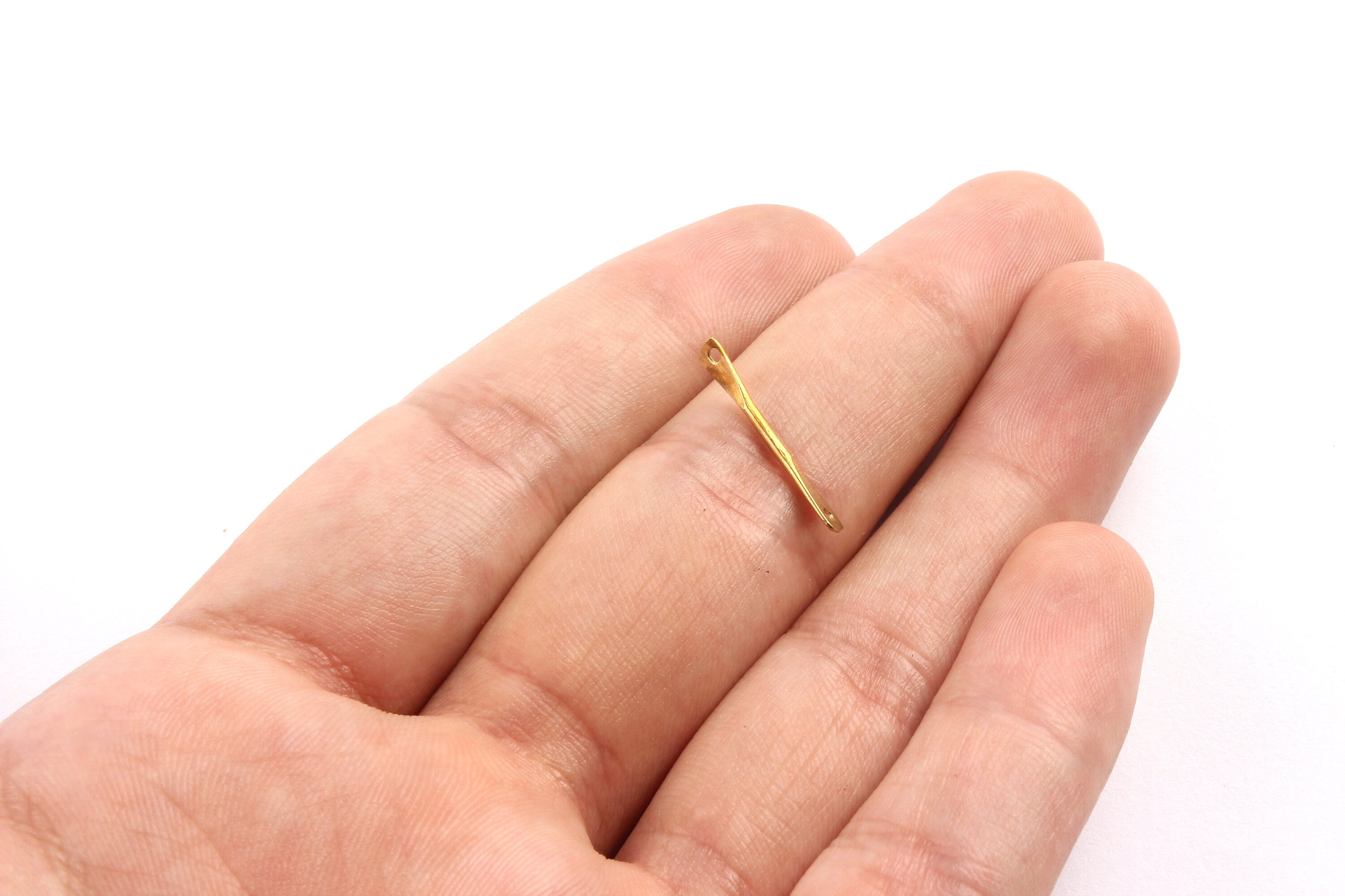 Brass Hammered Connector- Raw Brass Connector - Jewelry Supplies - 47x21x0.95mm - PP1345 - DOMEDBAZAAR