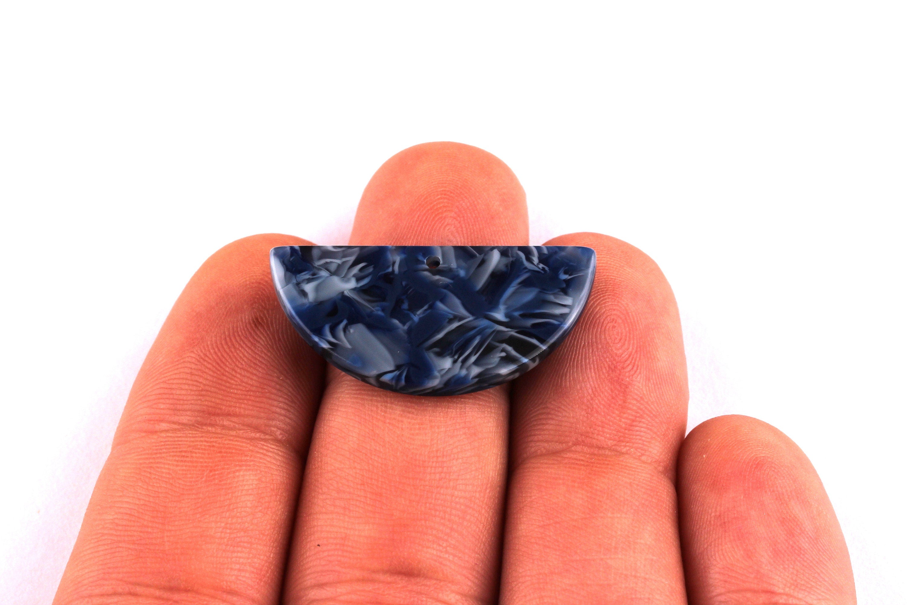 Acetate Semicircle Charms - Semicircle Earrings & Pendant - Earring Findings - Jewelry Supplies - Color Code: A83 - 14x28.5x2.5mm - AC1039C - DOMEDBAZAAR