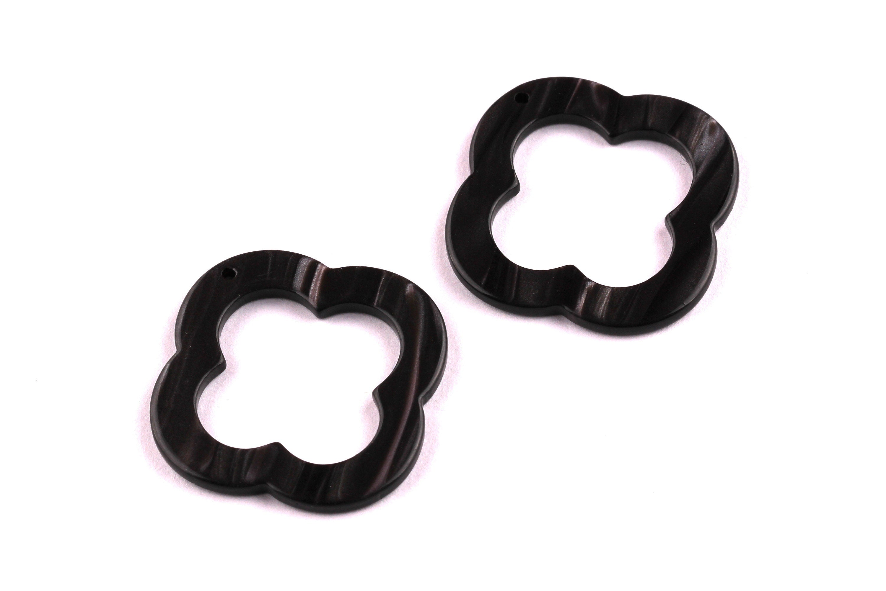 Acetate Quatrefoil Charms - Quatrefoil Pendant - Earring Findings - Jewelry Supplies - Color Code: A76 - 33x33x2.5mm - AC1057A - DOMEDBAZAAR