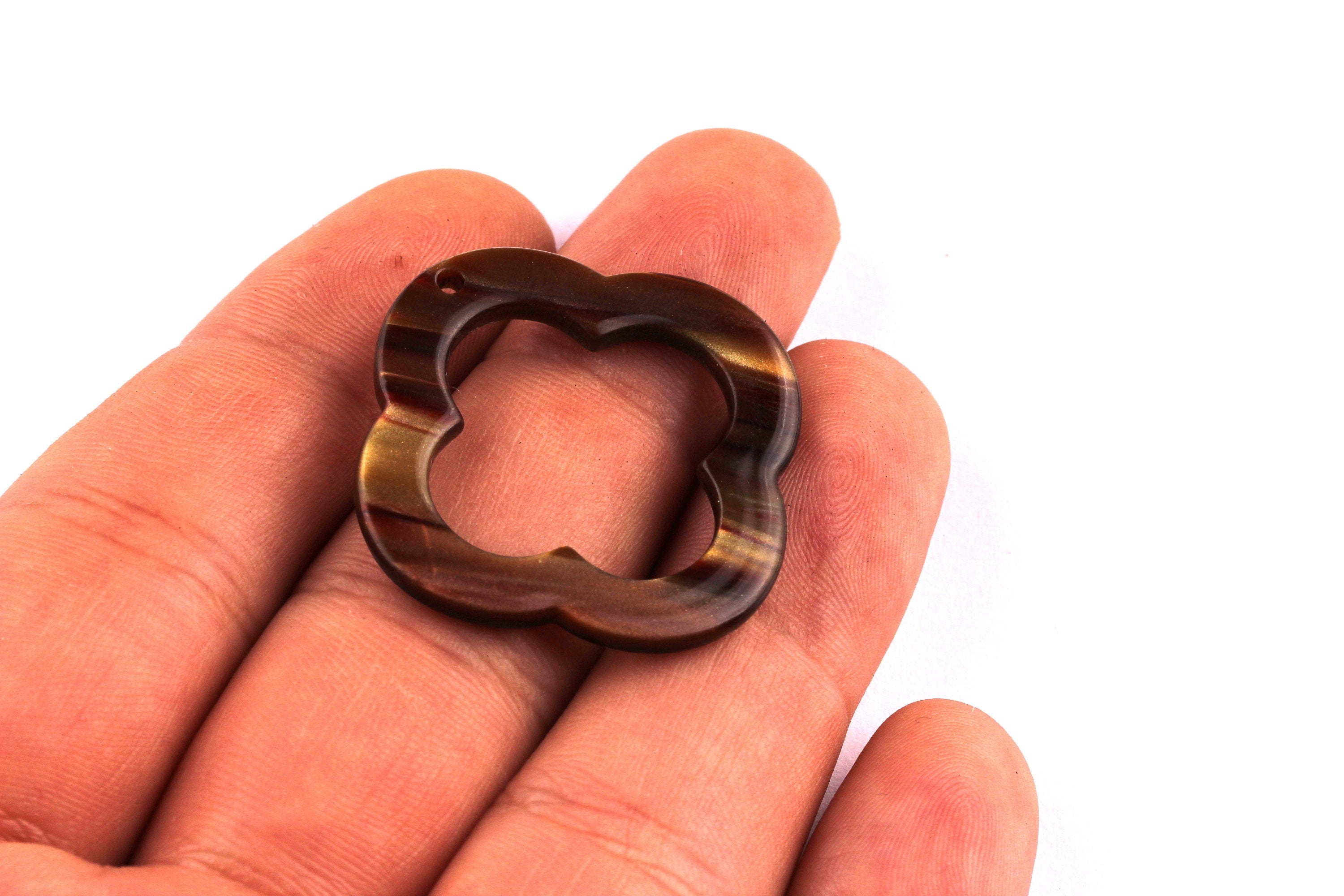 Acetate Quatrefoil Charms - Quatrefoil Pendant - Earring Findings - Jewelry Supplies - Color Code: A90 - 33x33x2.5mm - AC1057B - DOMEDBAZAAR