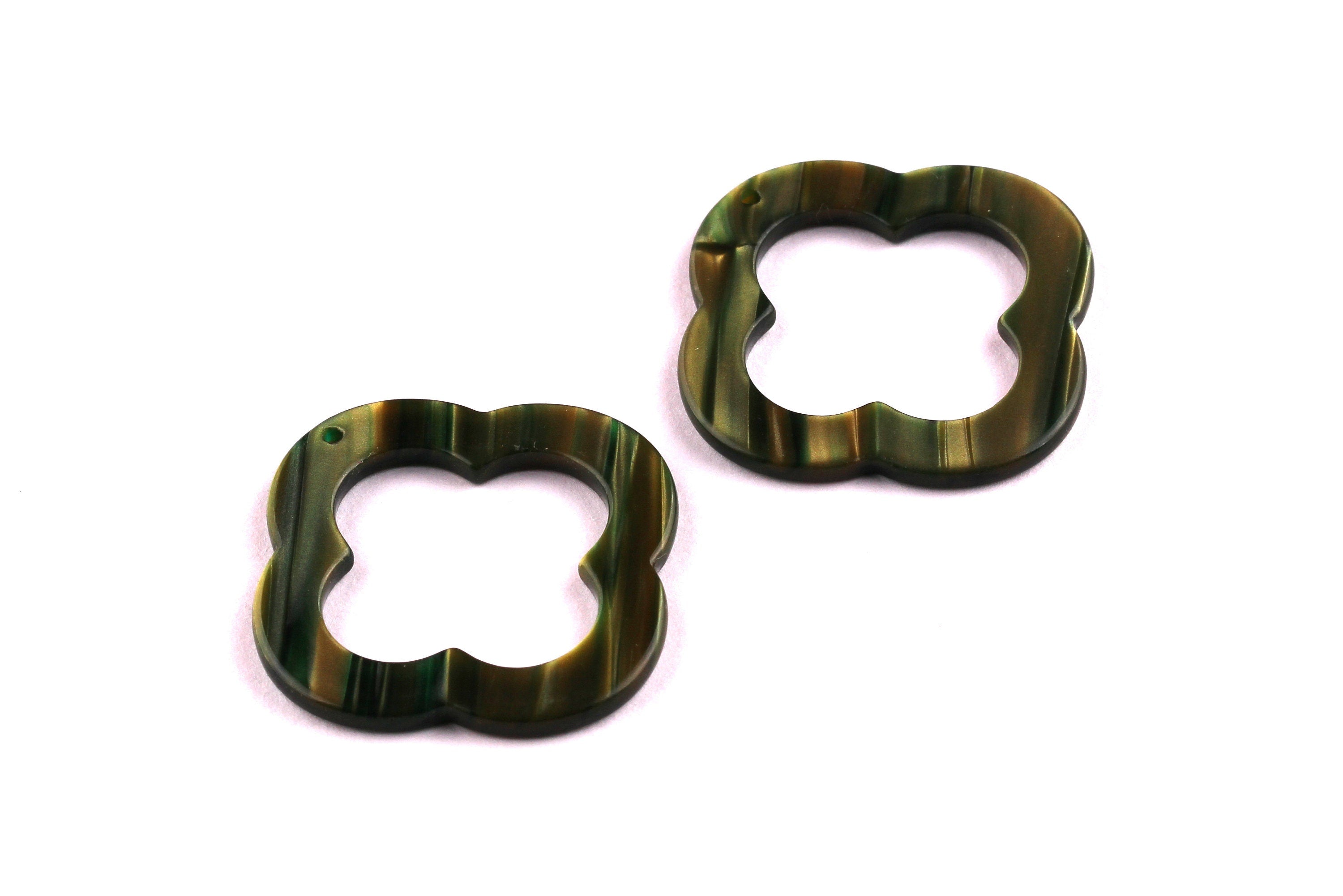 Acetate Quatrefoil Charms - Quatrefoil Pendant - Earring Findings - Jewelry Supplies - Color Code: A78 - 33x33x2.5mm - AC1057D - DOMEDBAZAAR