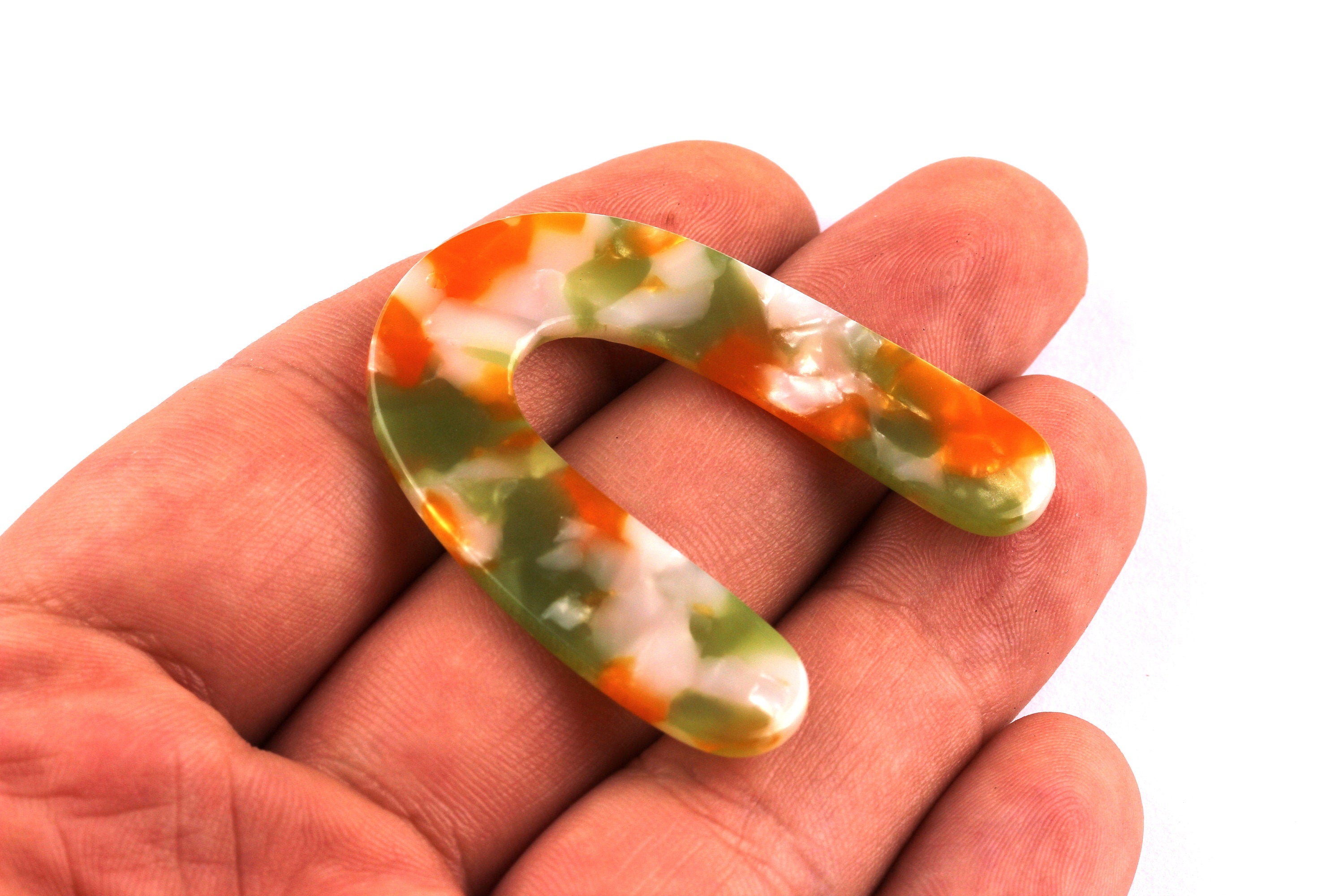 Acetate U Charms - U Earrings and Pendant - Earring Findings - Jewelry Supplies - Color Code: A89 - 43x35x2.5mm - AC1059C - DOMEDBAZAAR