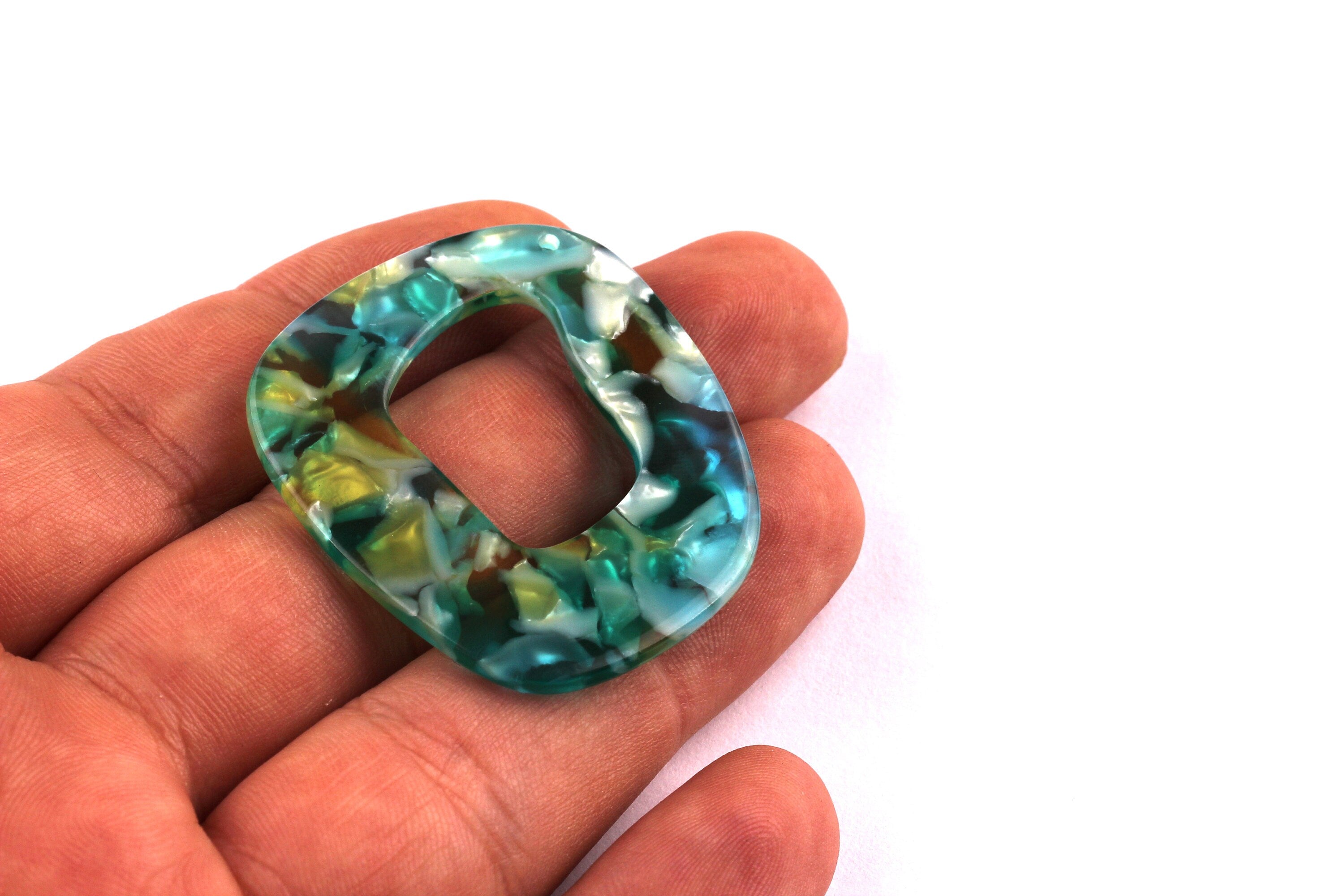 Acetate Unique Earring Charms - Unique Pendant - Earring Findings - Jewelry Supplies - Color Code: A92 - 43x40x2.5mm - AC1048A - DOMEDBAZAAR