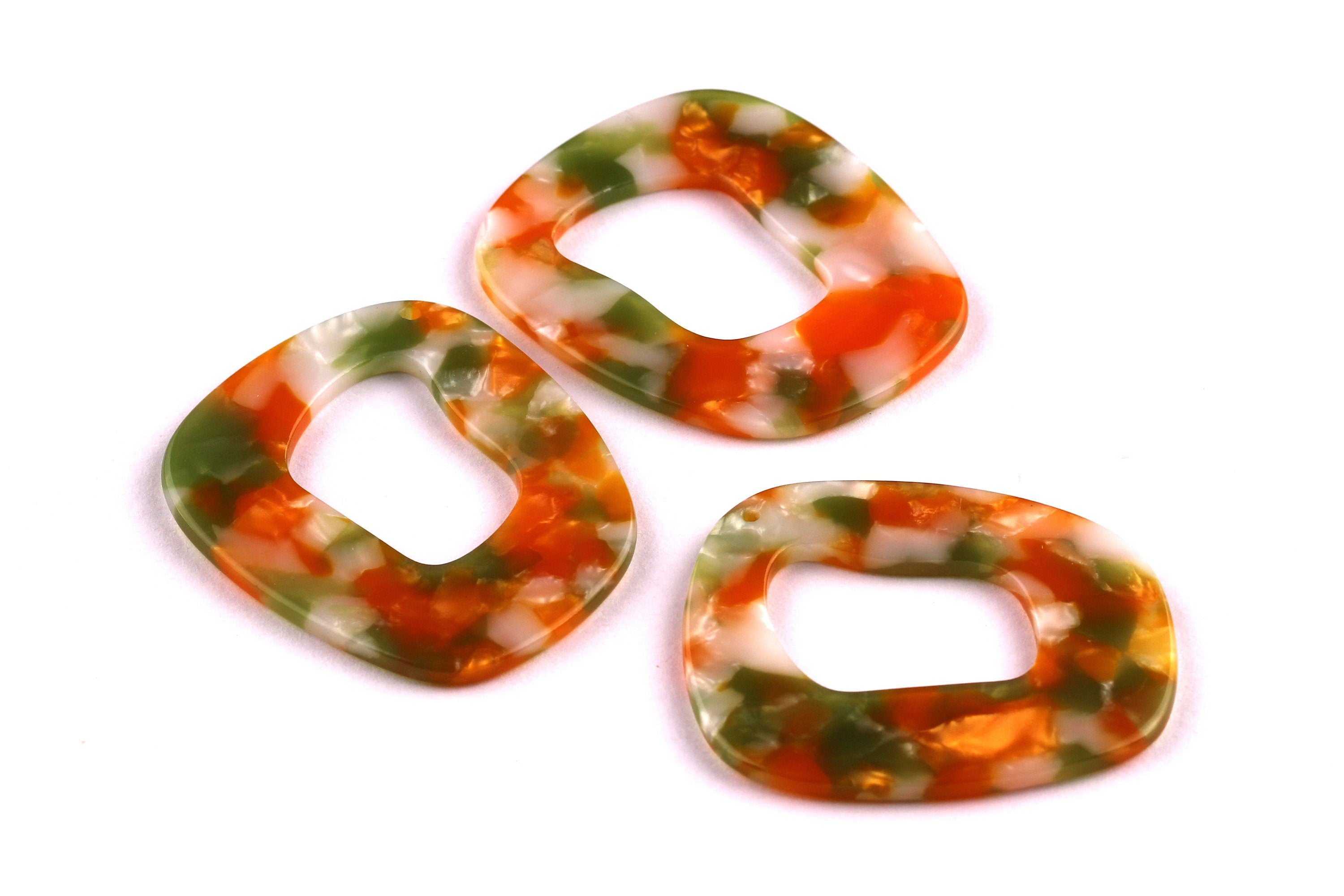 Acetate Unique Earring Charms - Unique Pendant - Earring Findings - Jewelry Supplies - Color Code: A89 - 43x40x2.5mm - AC1048C - DOMEDBAZAAR