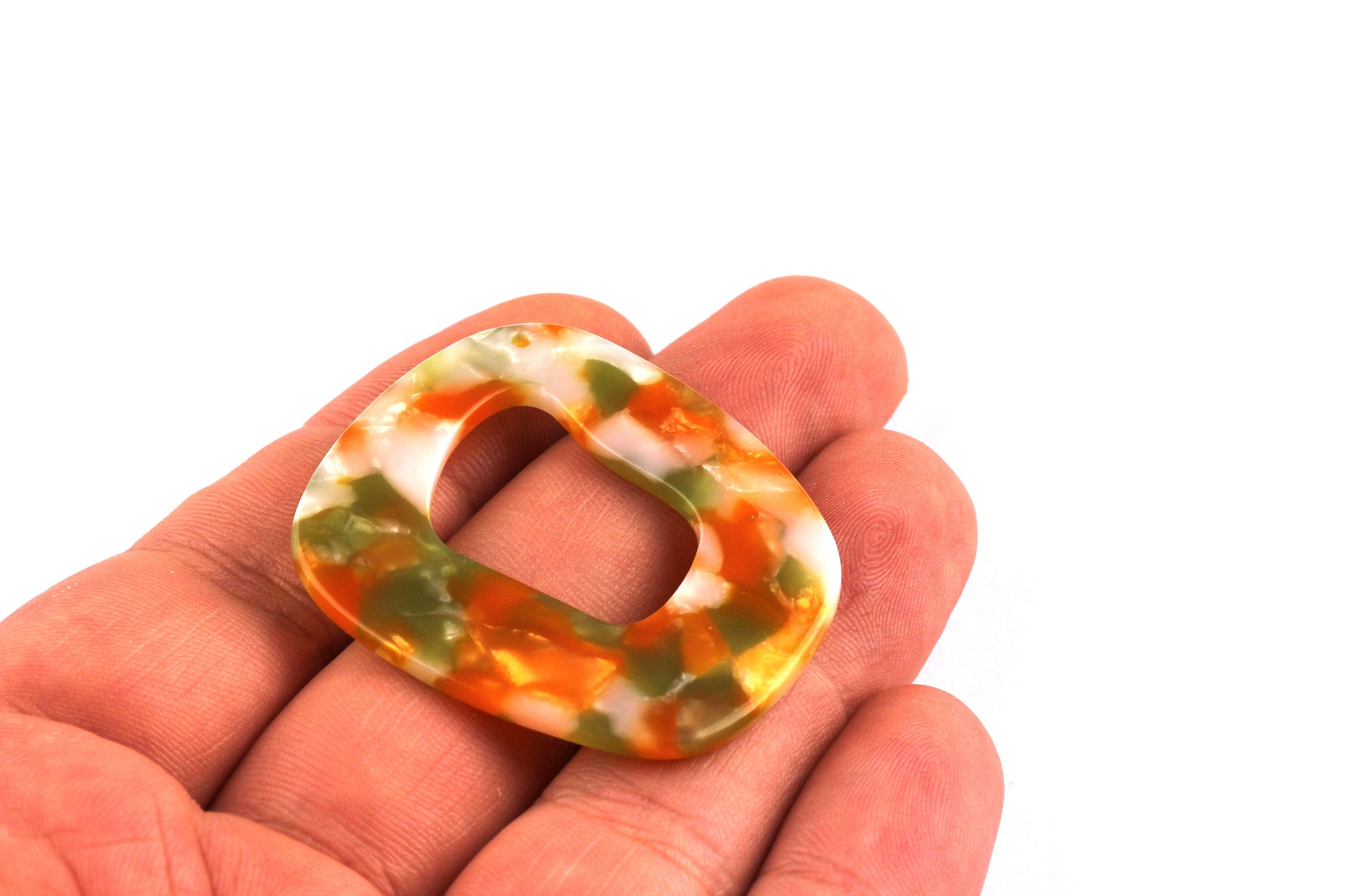 Acetate Unique Earring Charms - Unique Pendant - Earring Findings - Jewelry Supplies - Color Code: A89 - 43x40x2.5mm - AC1048C - DOMEDBAZAAR