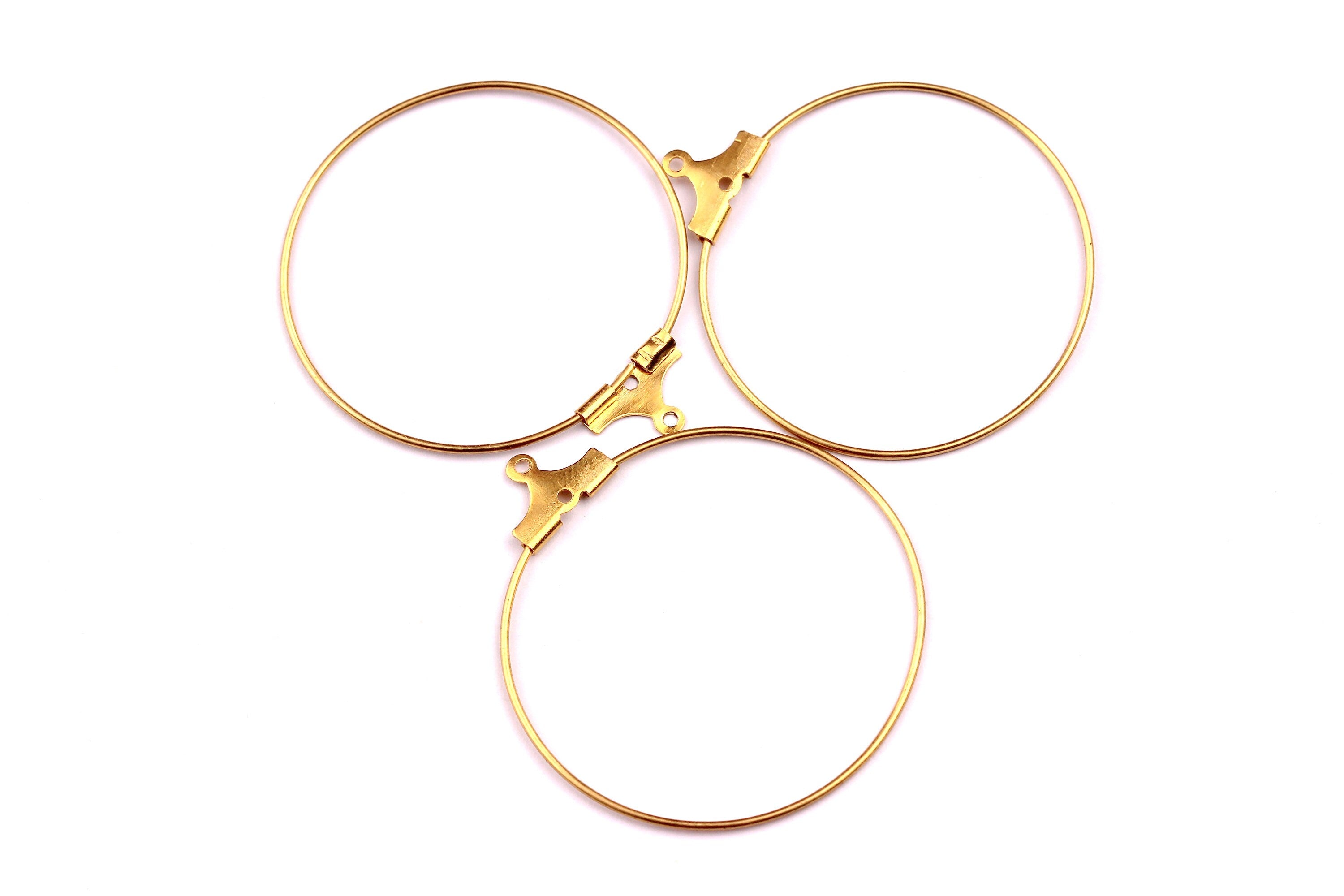 Brass Circle Wire-Brass Metal Accessories Circle Ear Wire - Earring Findings - Jewelry Supplies - 35x31mm - PP1089 - DOMEDBAZAAR