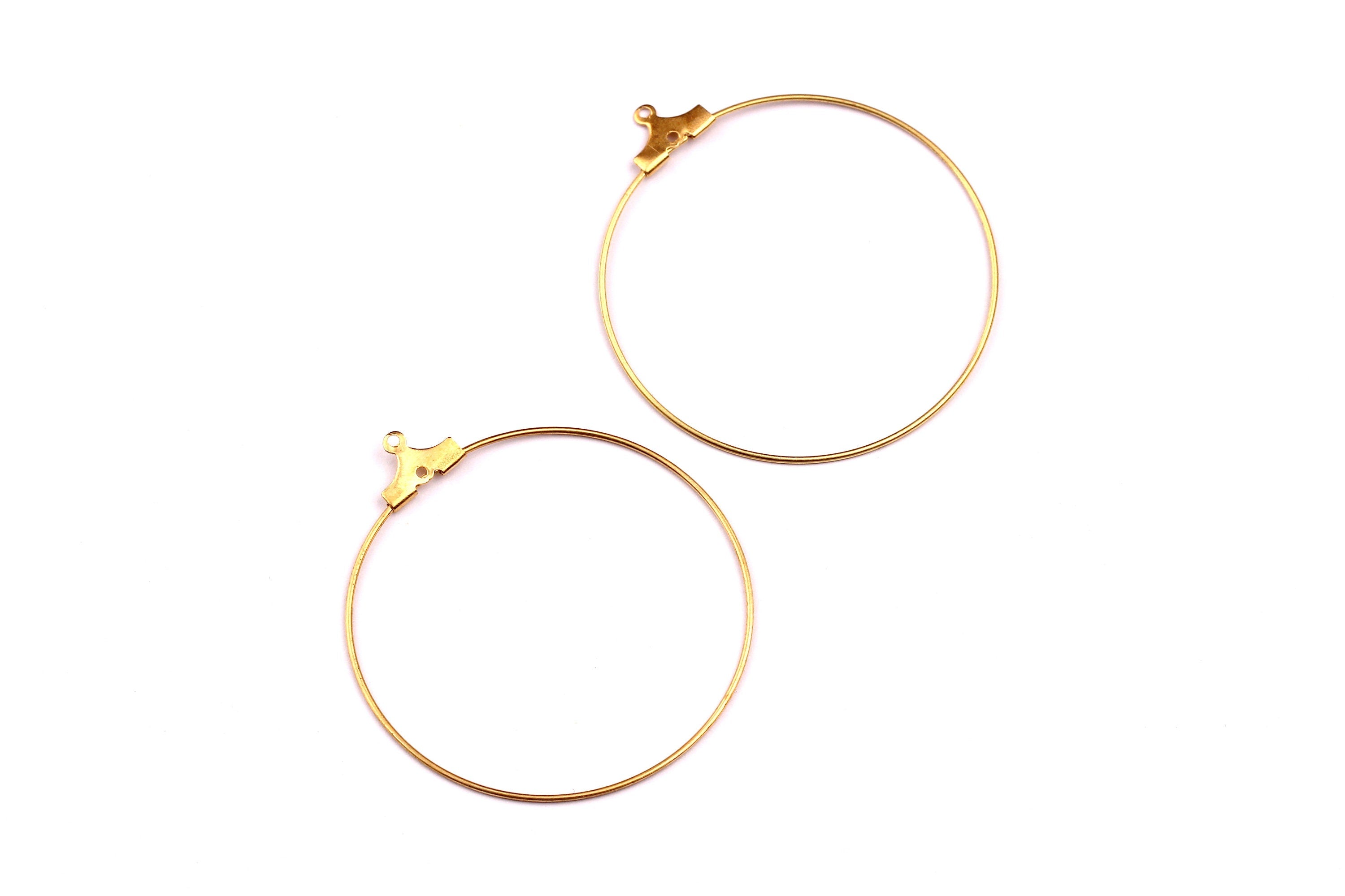 Brass Circle Wire - Brass Metal Circle Ear Wire - Earring Findings - Jewelry Supplies - 45x41mm - PP1090 - DOMEDBAZAAR