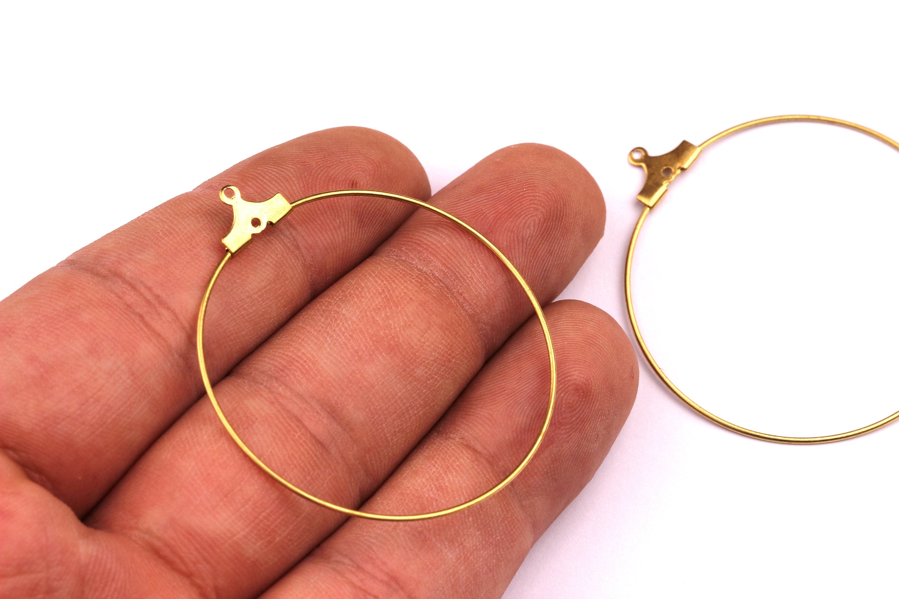 Brass Circle Wire - Brass Metal Circle Ear Wire - Earring Findings - Jewelry Supplies - 45x41mm - PP1090 - DOMEDBAZAAR