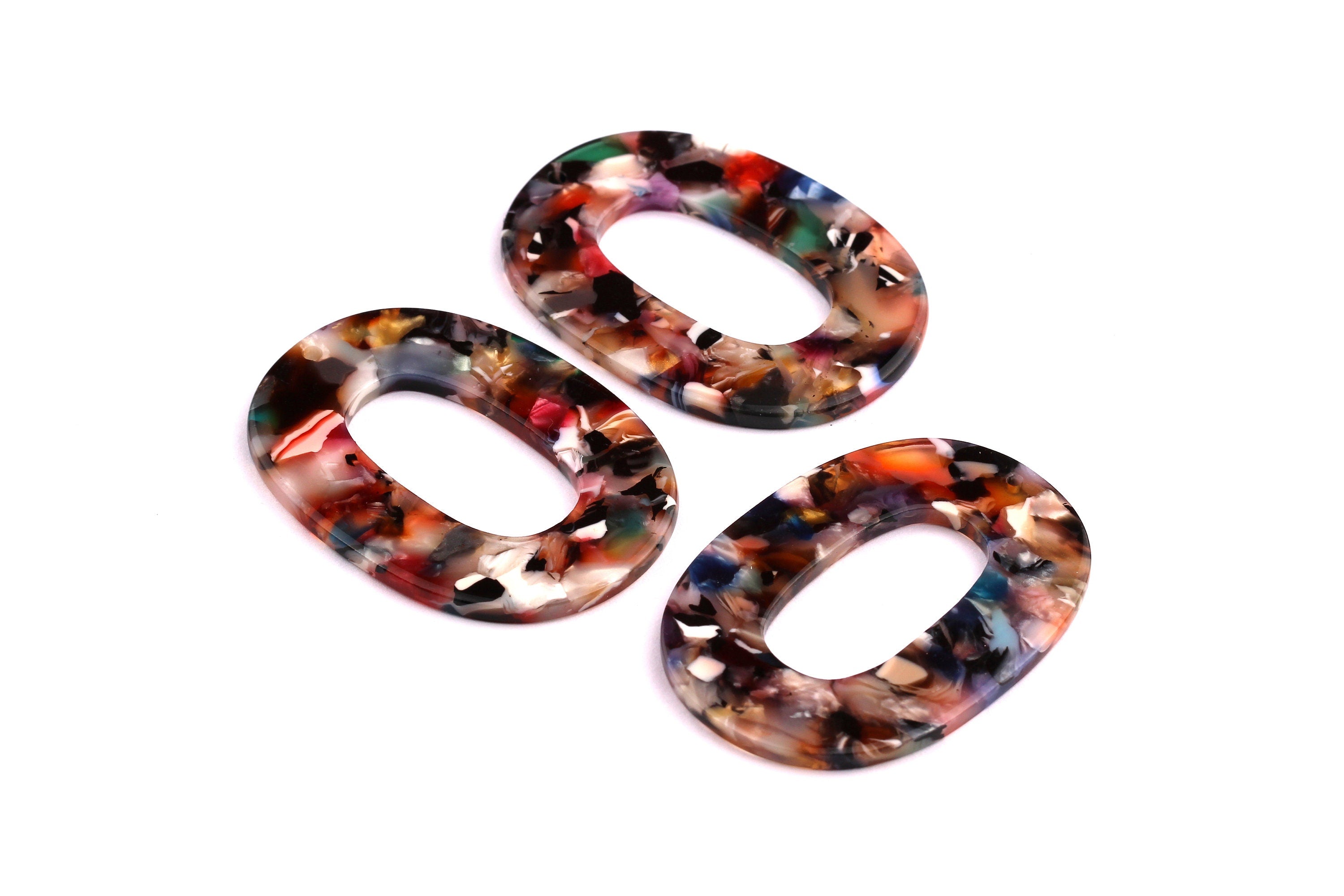 Acetate Oval Charms - Oval Earrings and Pendant - Earring Findings - Jewelry Suppliess - Color Code: A60 - 47x35x2.5mm - AC1065C - DOMEDBAZAAR