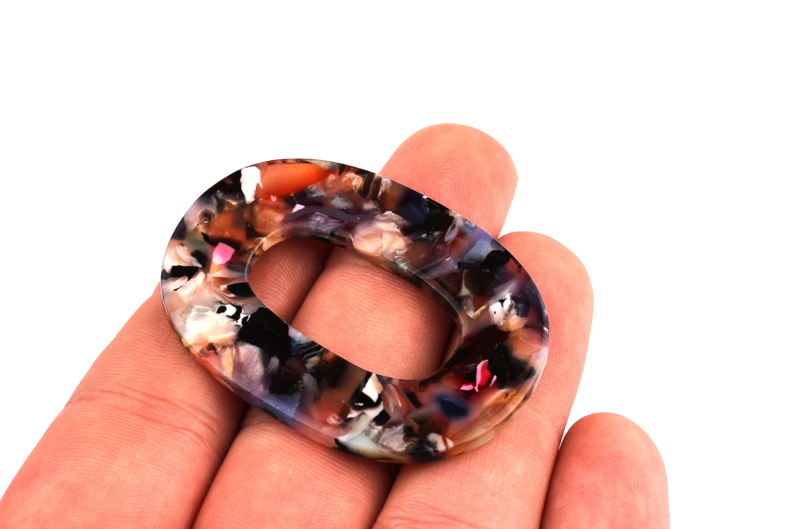 Acetate Oval Charms - Oval Earrings and Pendant - Earring Findings - Jewelry Suppliess - Color Code: A60 - 47x35x2.5mm - AC1065C - DOMEDBAZAAR